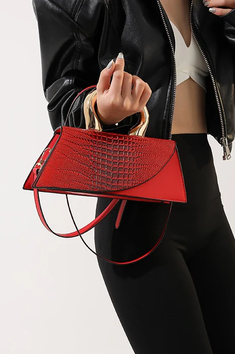 Crocodile Pattern PU Chic Tote Shoulder Crossbody Bag - Image 2