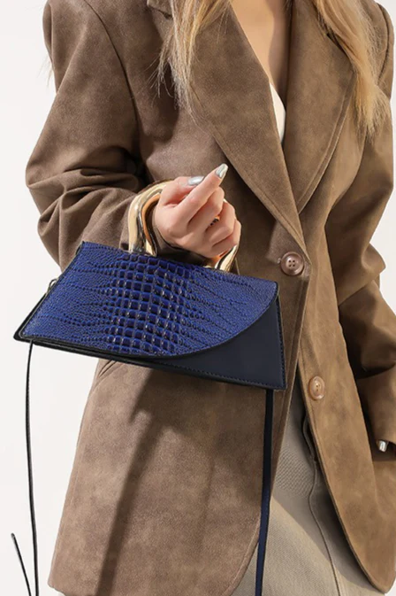 Crocodile Pattern PU Chic Tote Shoulder Crossbody Bag - Image 7