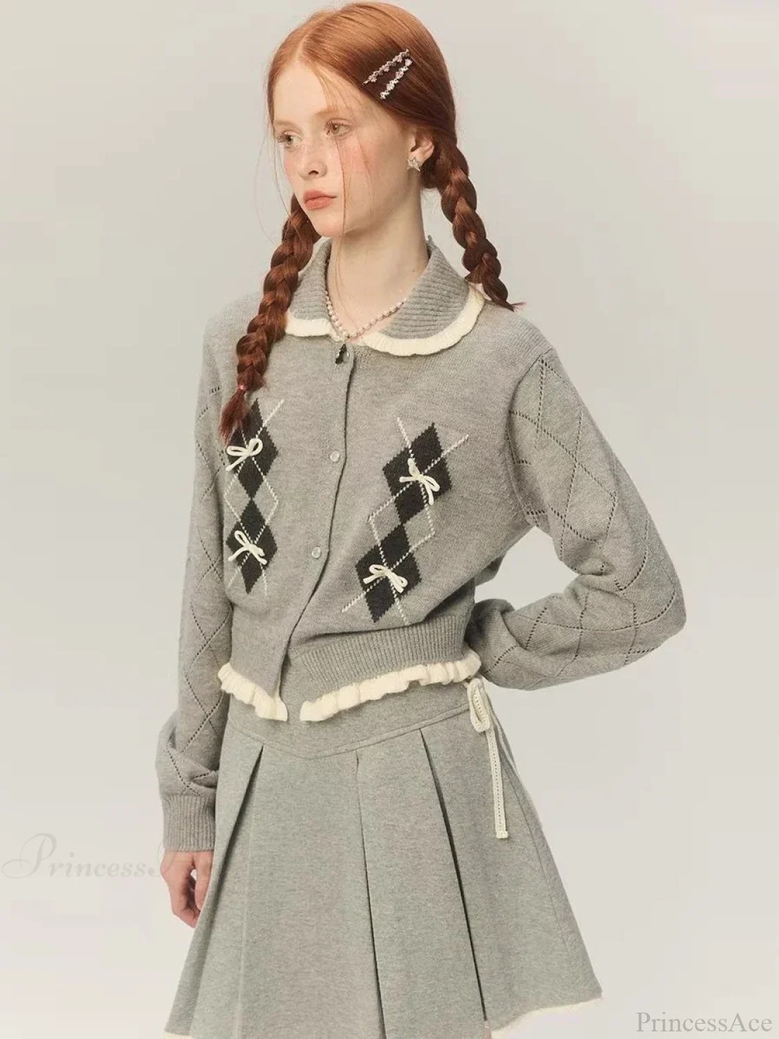 Cropped Bow Aesthetic Cardigan