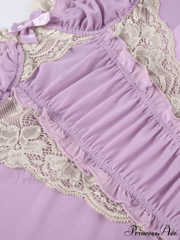 Sexy Elegant Lace Purple Cami Top - Image 6
