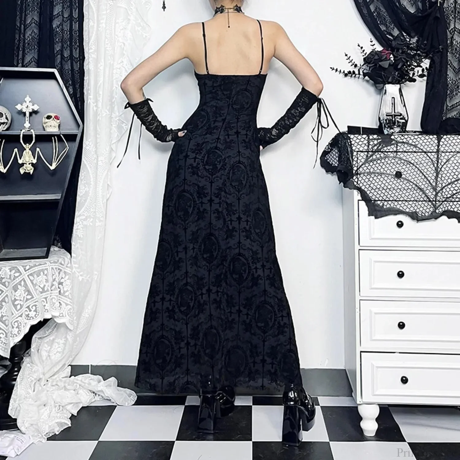 Cross Grouping Net Celebration Maxi Dress - Image 4