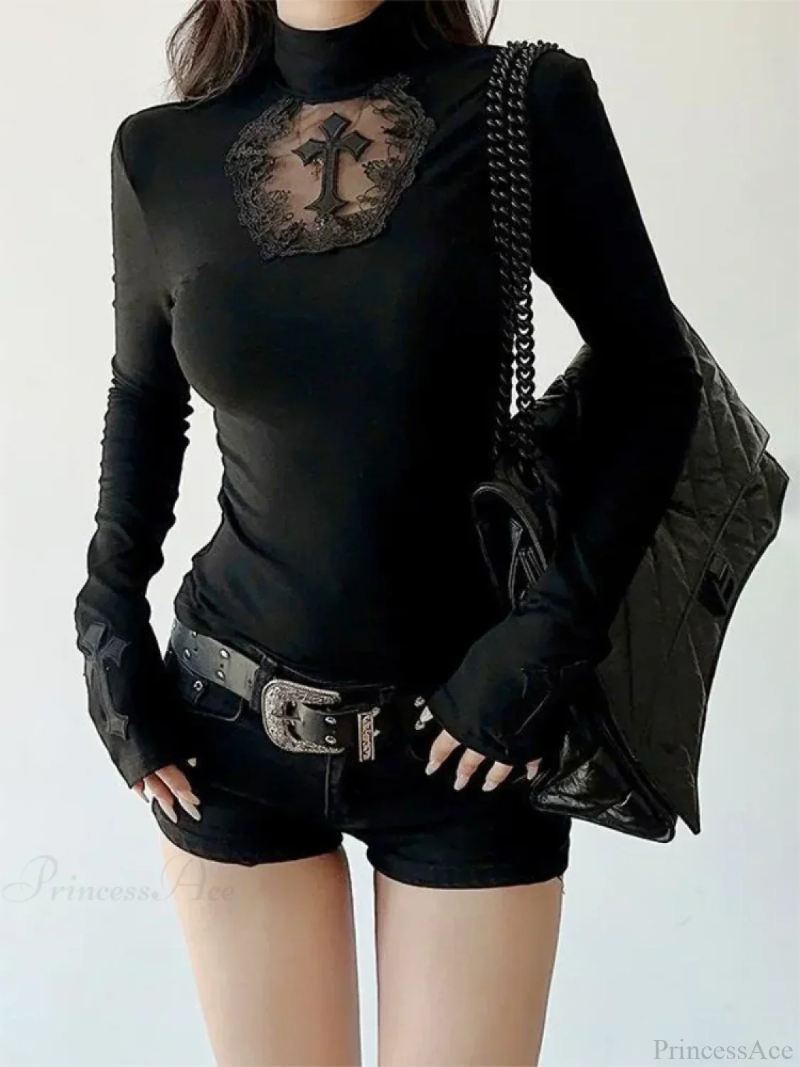 Cross High-neck Knit Top - Image 4