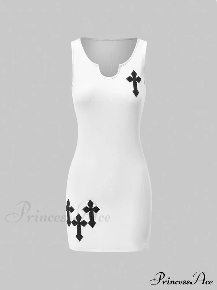 Gothic Printed Cross Mini Dress - Image 2