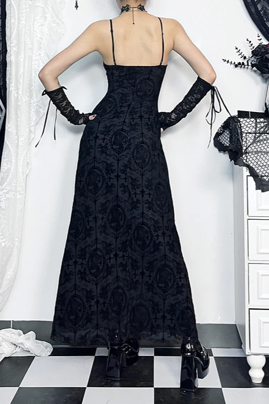 Cross Strap Bodycon Gothic Dress - Image 3