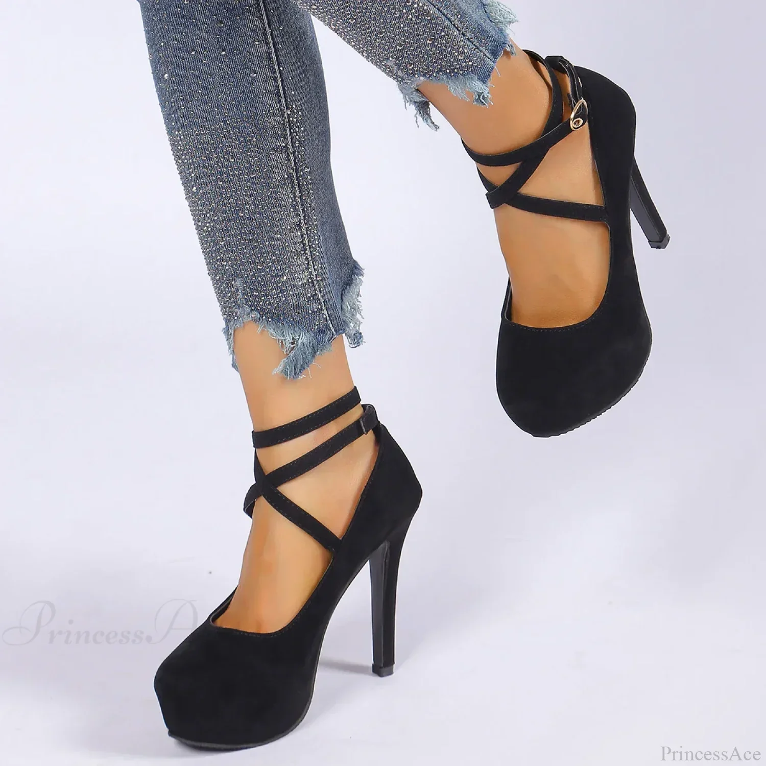 Cross-Tied Ankle Strap Wedding Platform Dress High Heels Zapatos De Mujer High Heel - Image 5