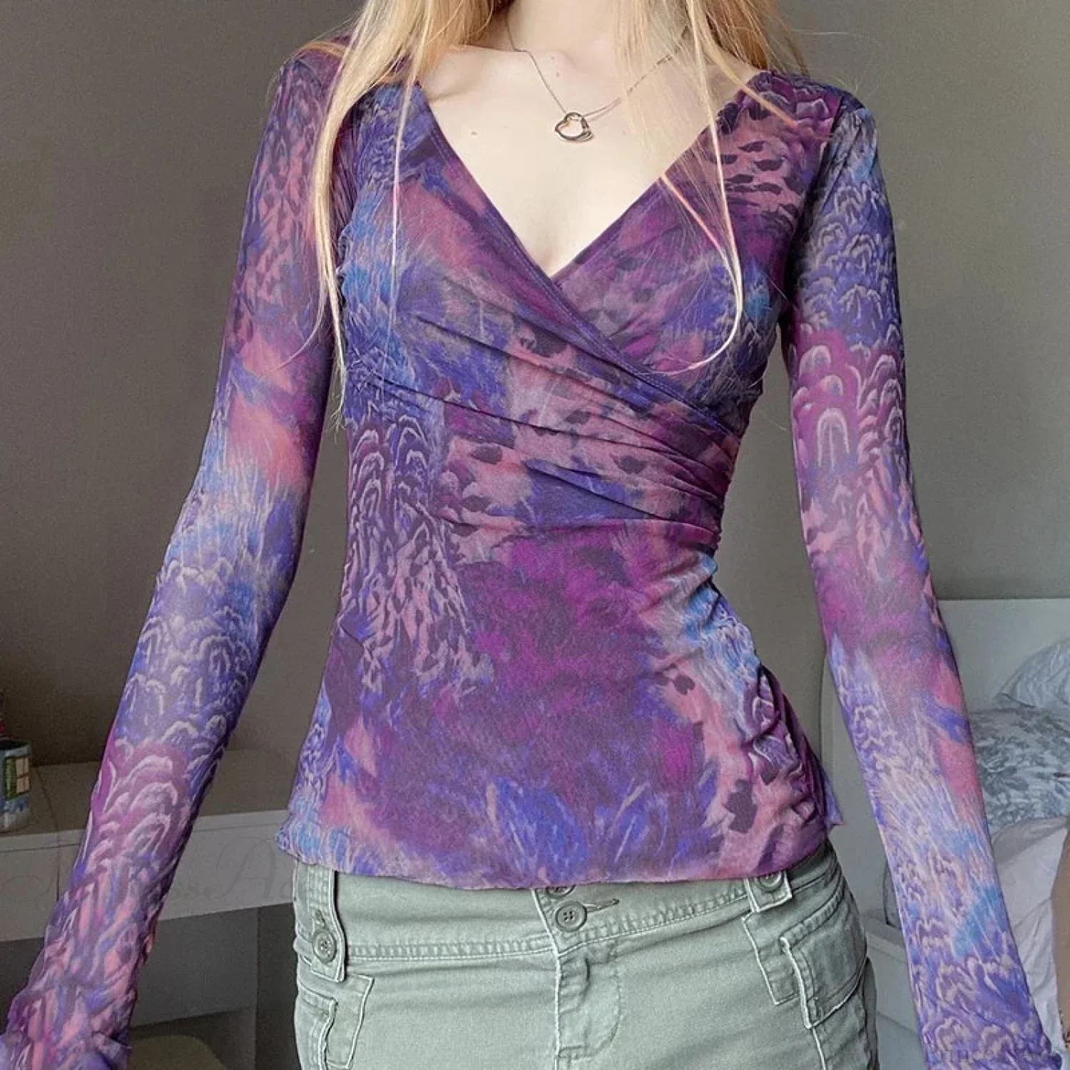 Cross V-neck Knit Top