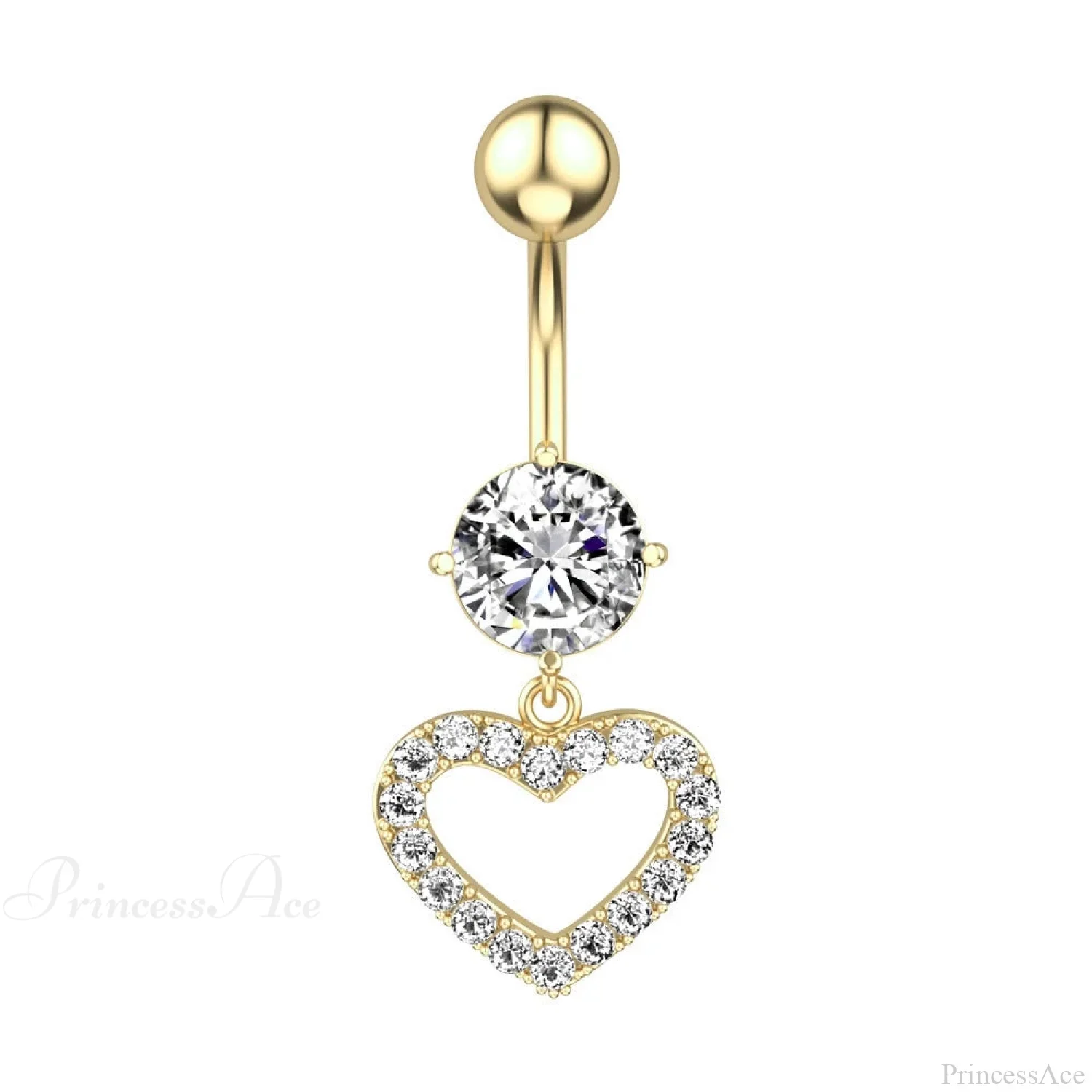 Crystal Dangle Gothic Belly Ring - Image 4
