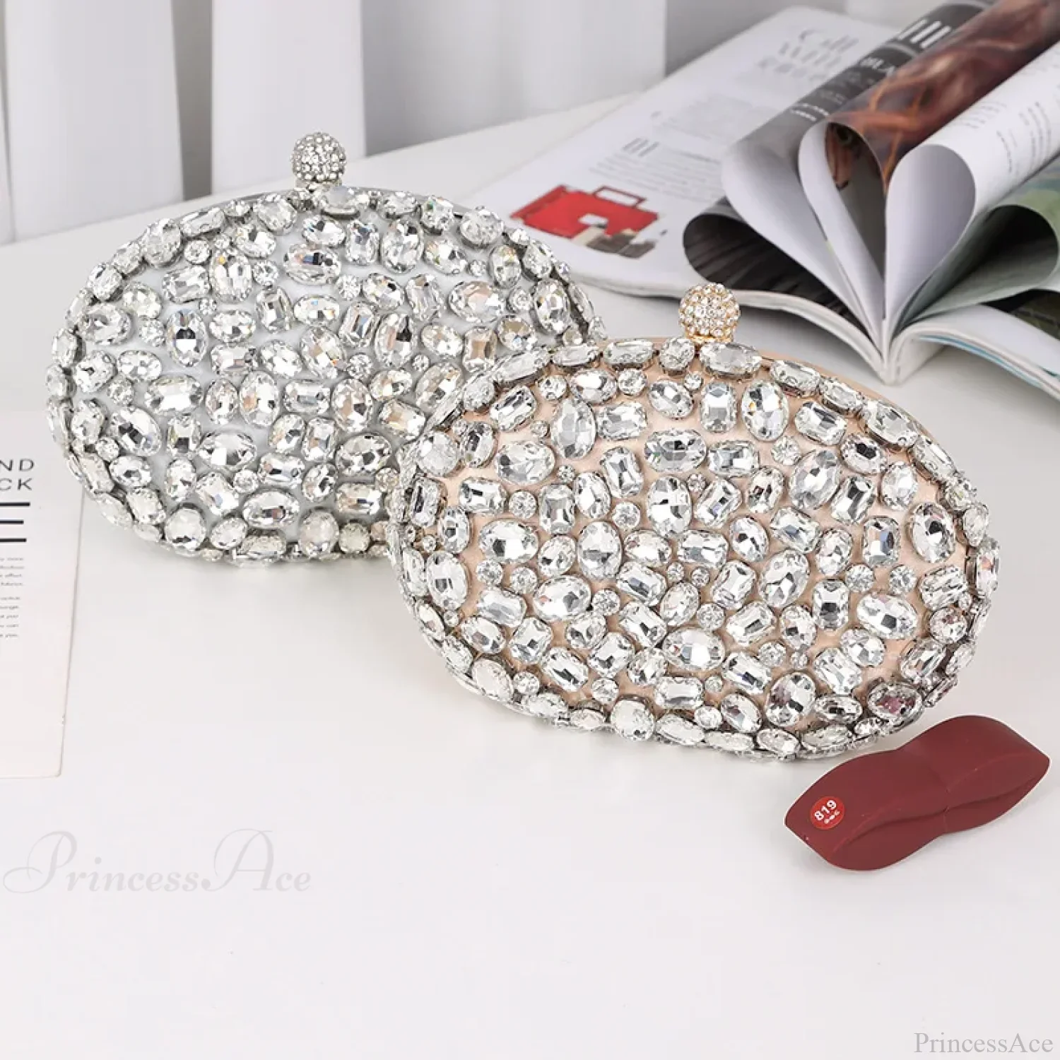 Crystal Diamond Evening Bag Birthday Party Wedding Clutch - Image 2