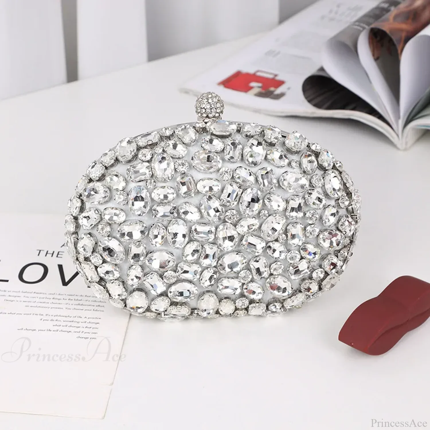 Crystal Diamond Evening Bag Birthday Party Wedding Clutch - Image 3