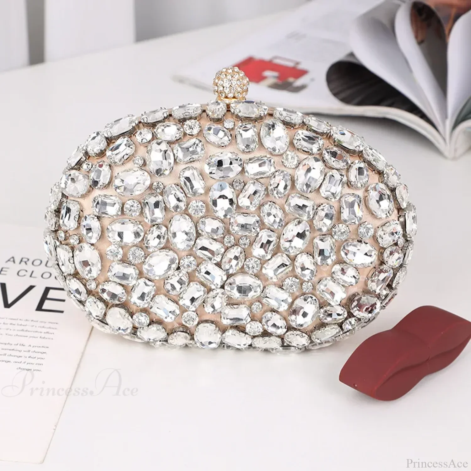 Crystal Diamond Evening Bag Birthday Party Wedding Clutch - Image 4