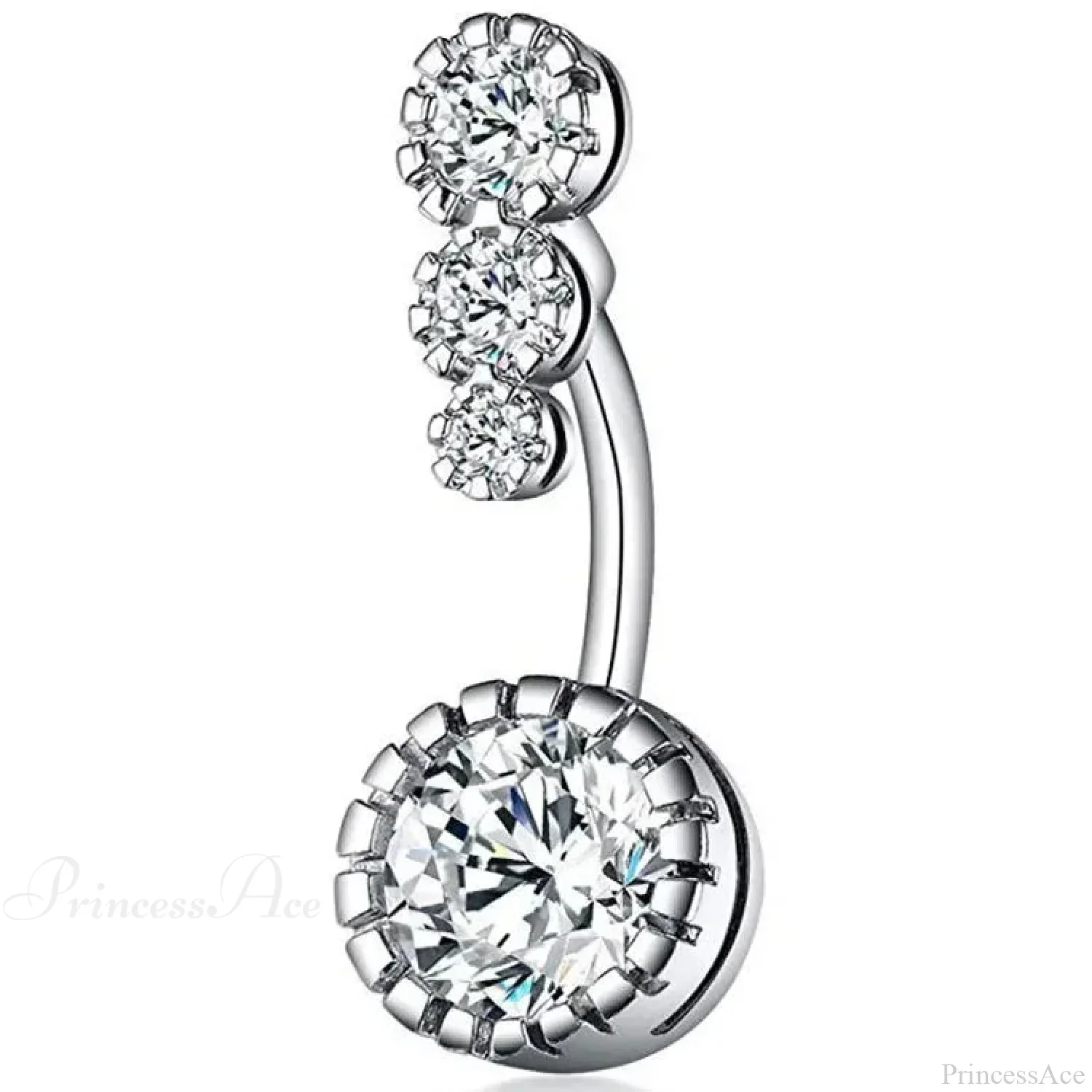Crystal Heart Gothic Surgical Belly Ring - Image 5
