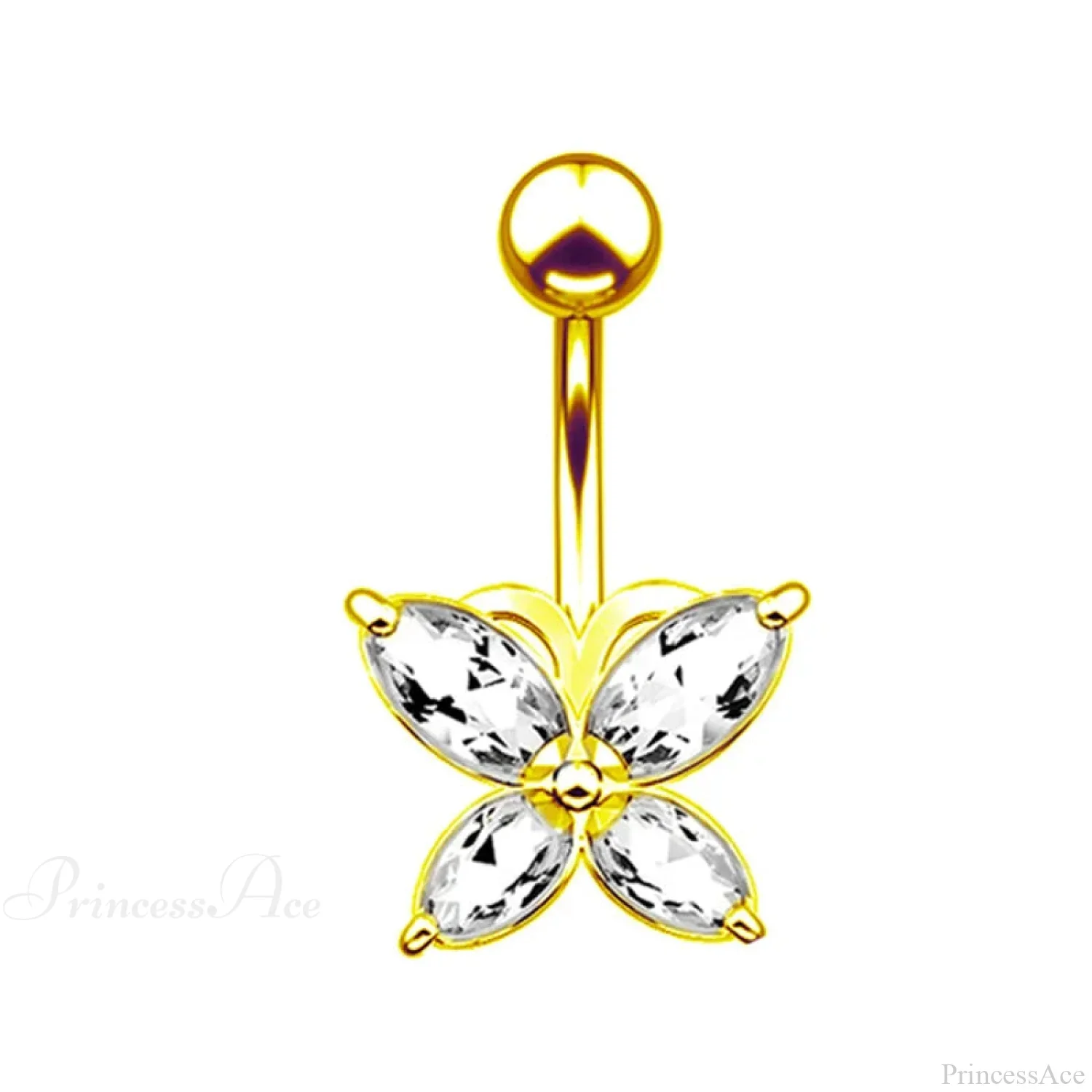 Crystal Heart Pink Gothic Belly Ring - Image 8