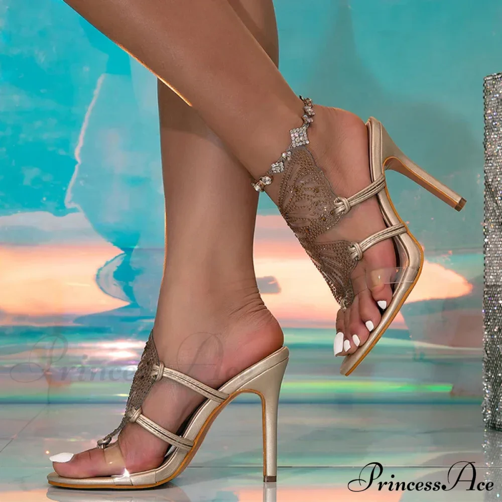 Crystal PVC Transparent Butterfly Women Slippers Sandals High Heels Flip Flops Summer Party Shoes - Image 4