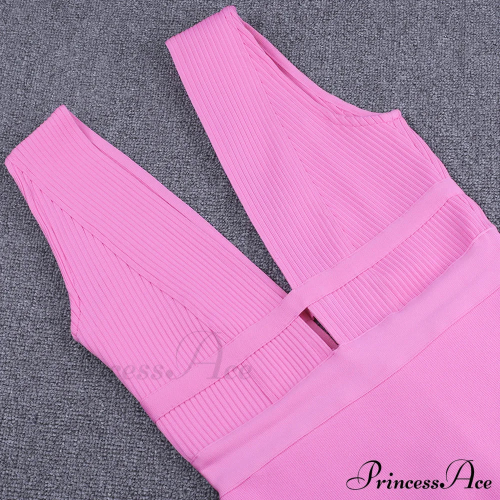 Cut Bodycon Warm-Season Out with Pink Sexy Gown Detail - Image 18