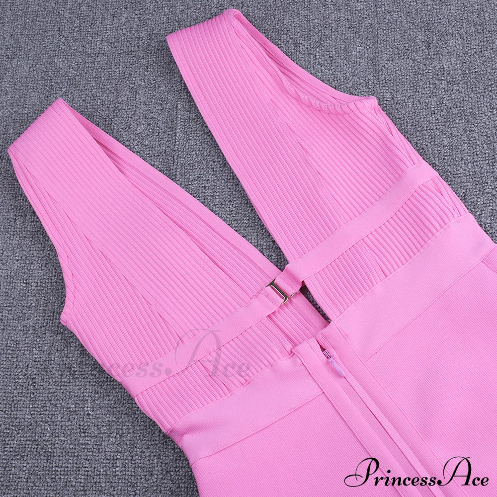 Cut Bodycon Warm-Season Out with Pink Sexy Gown Detail - Image 20