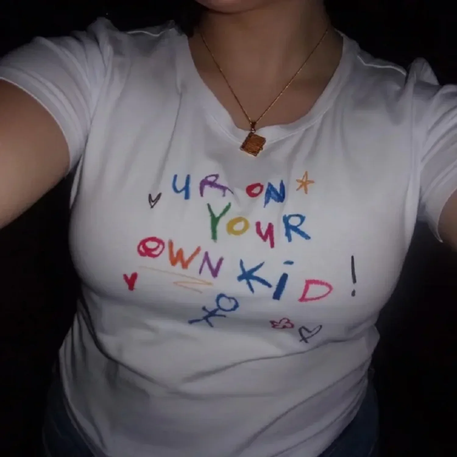 Cute Letter Print Crop Top T-shirt - Image 3