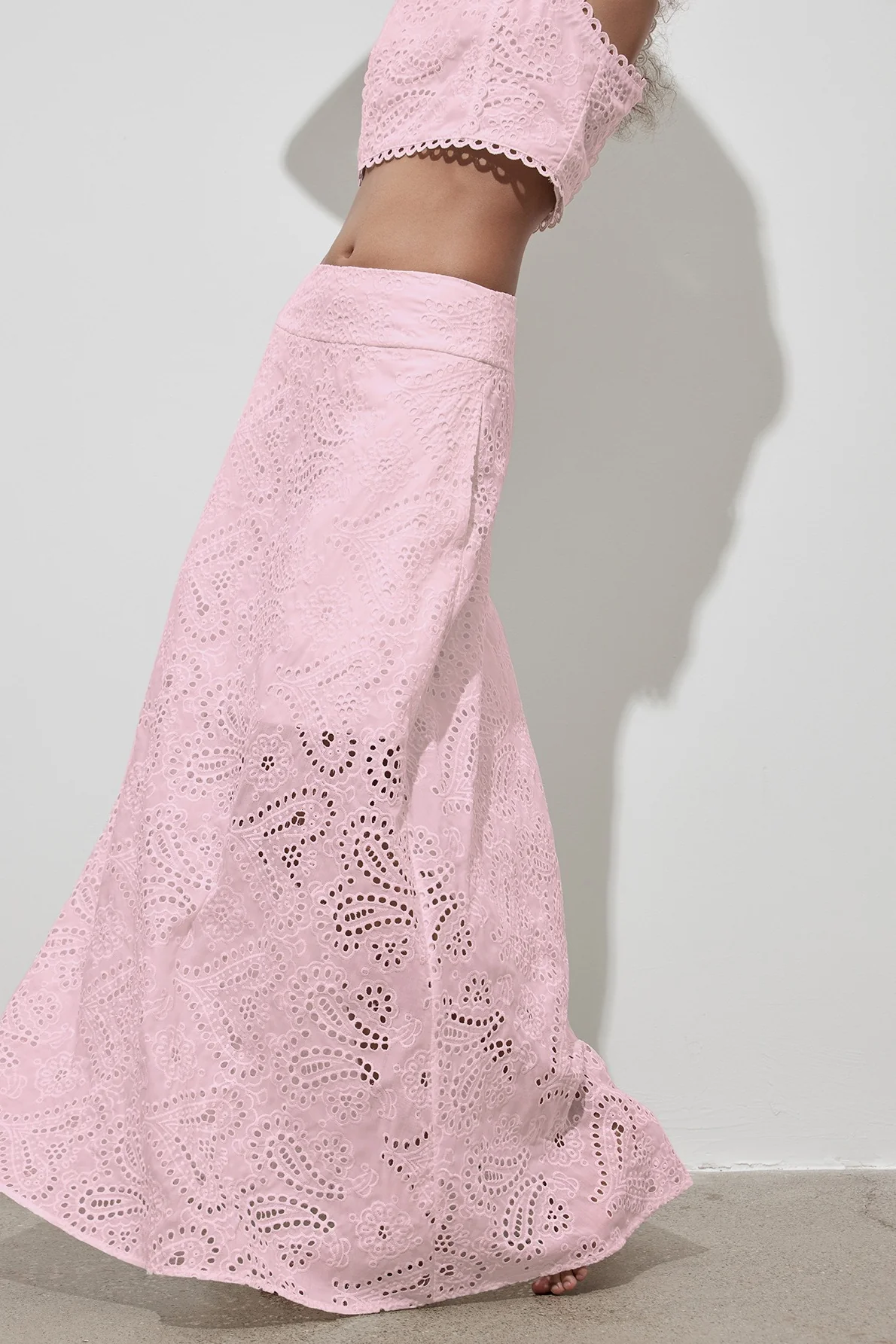 Cutout Allover Embroidered Maxi Skirt - Image 10
