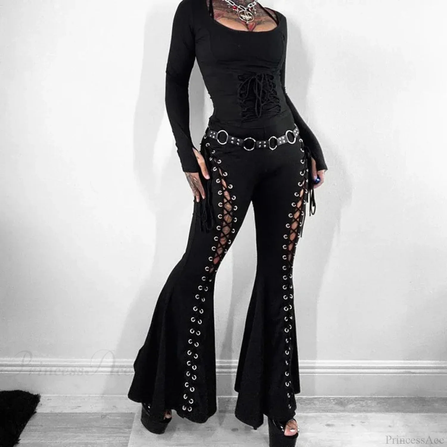 Dark Bandage Tall Waist Pant - Image 4