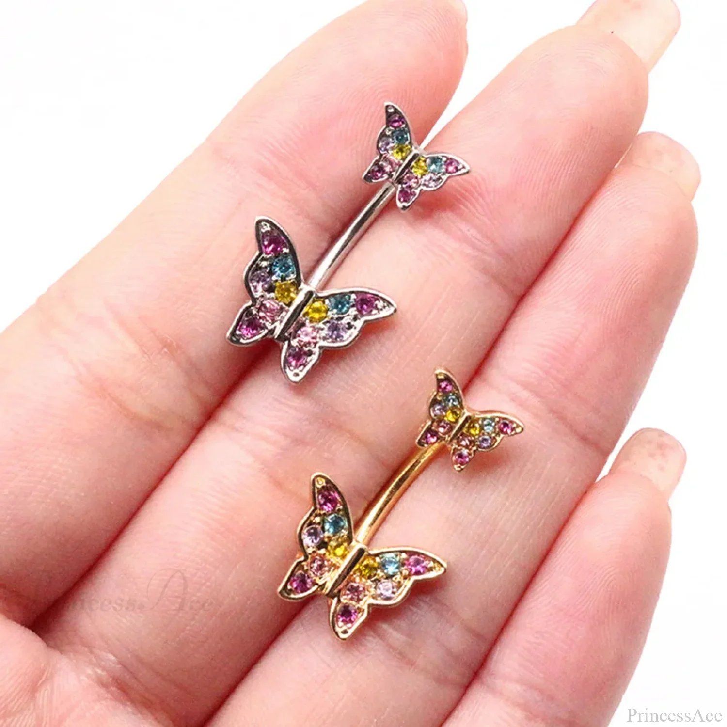 Dark Butterfly Pendant Belly Ring - Image 2