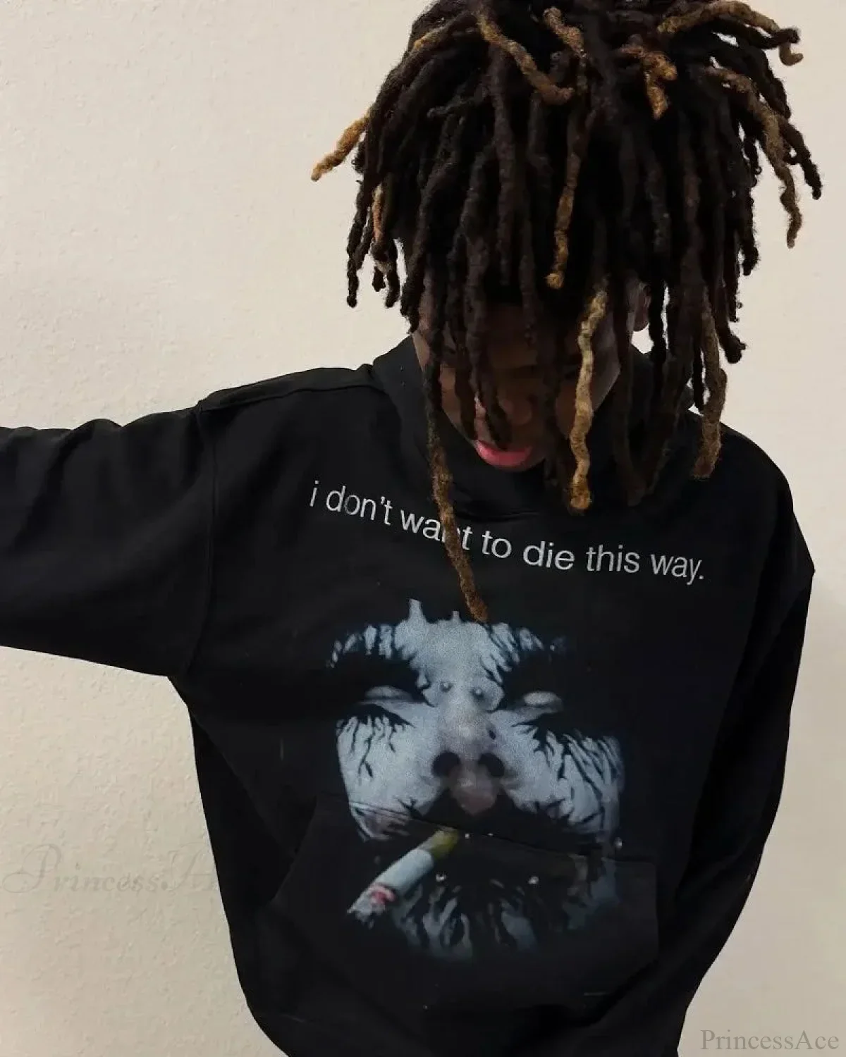 Dark Cartoon Letter Huge Hoodie - Image 2