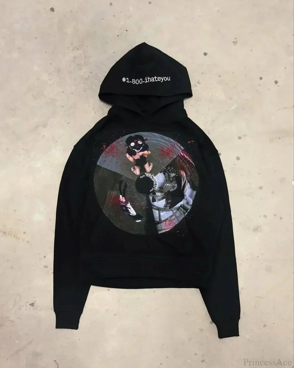 Dark Cartoon Letter Huge Hoodie - Image 7