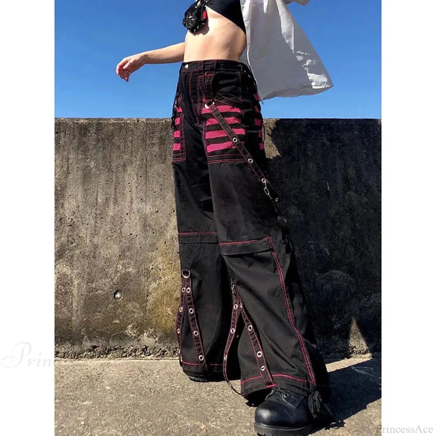 Dark Chain Wrap Wide Leg Trouser - Image 3
