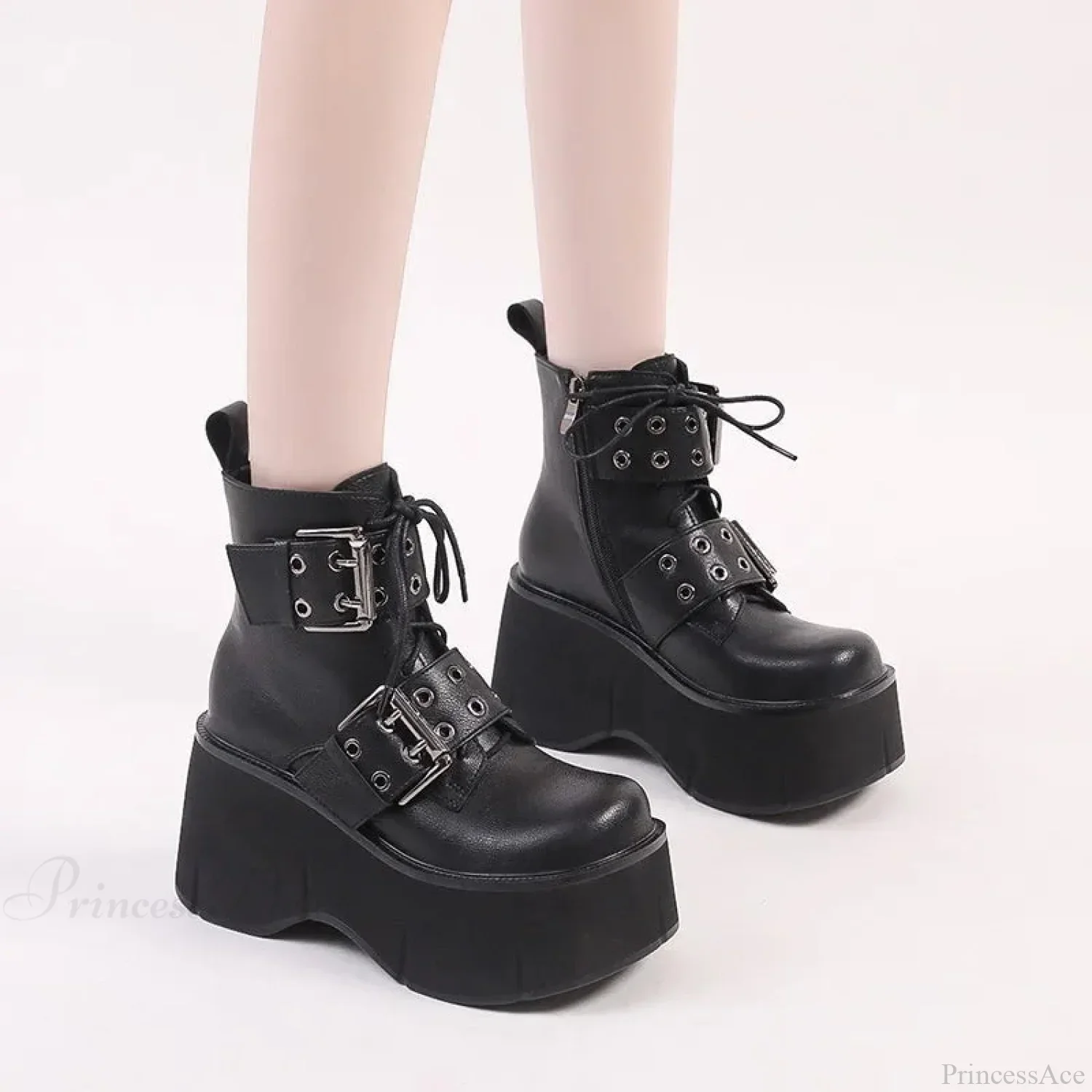 Dark Chunky Elevated Women Ankle Boot - Image 2