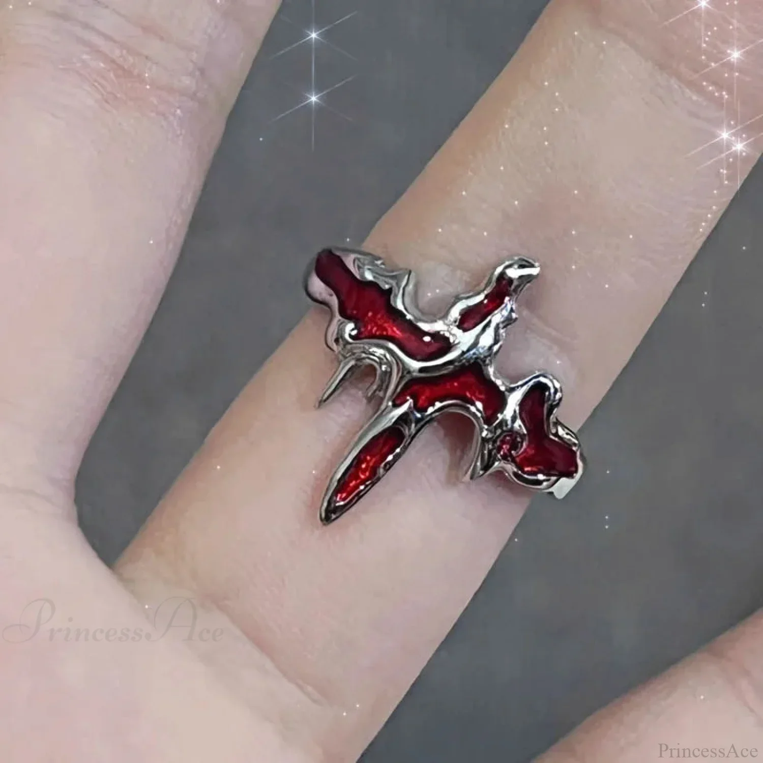 Dark Crimson Crystal Arachnid Celestial Band - Image 6