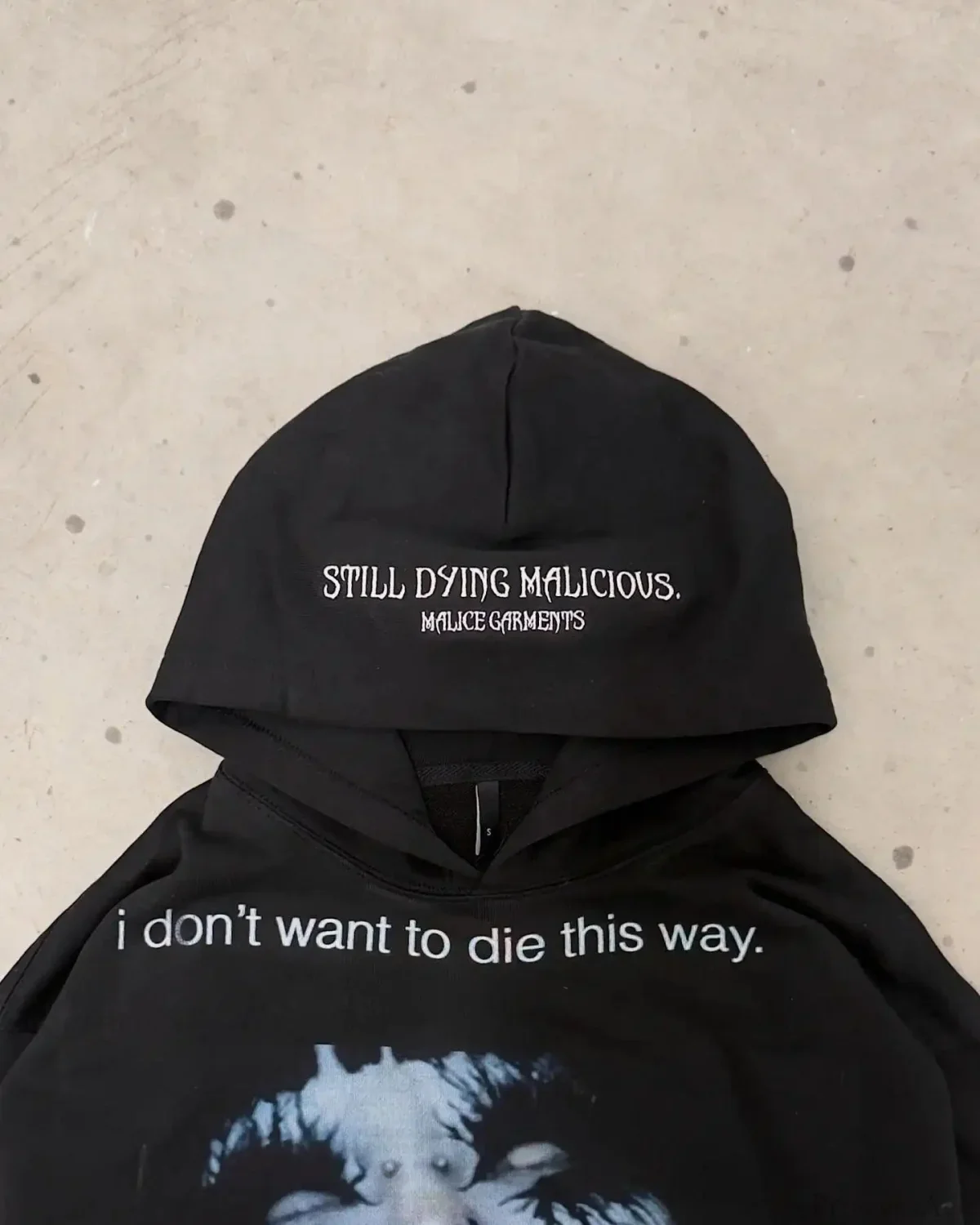 Dark Dirty Pictorial Print Hoodie - Image 2