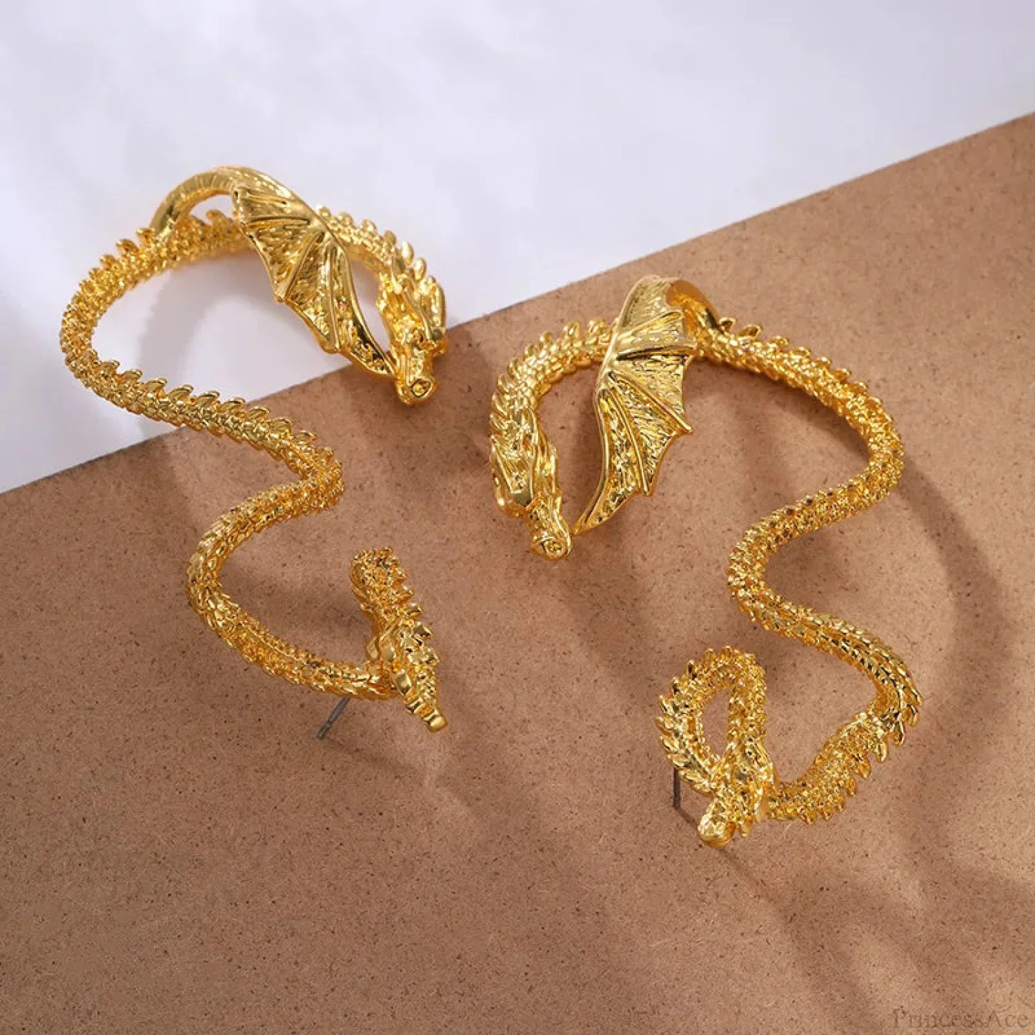 Dark Dragon Envelop Vintage Creature Post Earring - Image 4