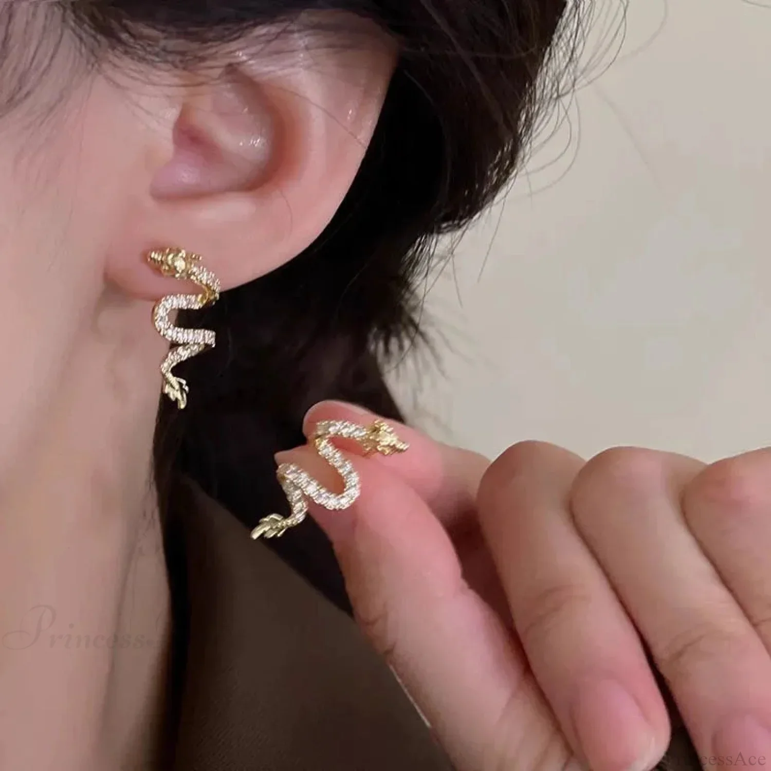 Dark Dragon Envelop Vintage Creature Post Earring - Image 7