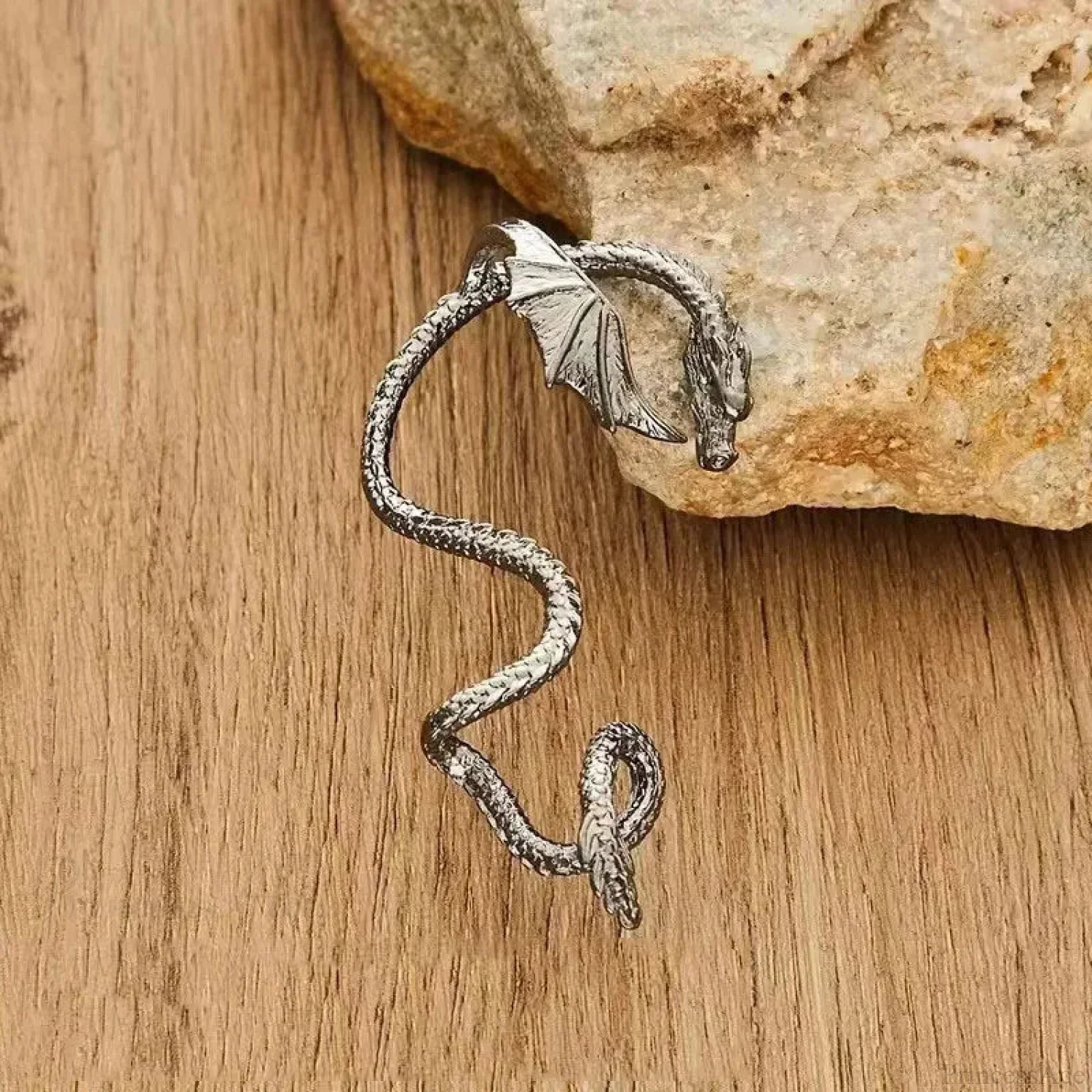 Dark Dragon Envelop Vintage Creature Post Earring - Image 9