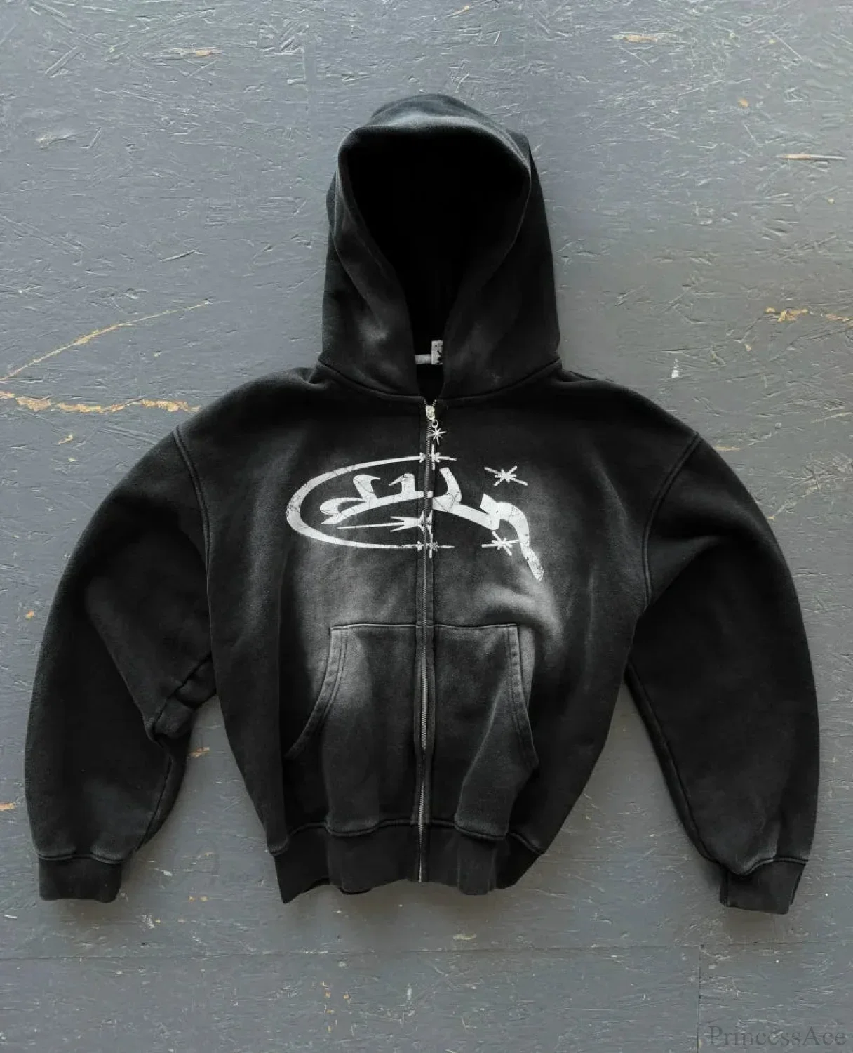 Dark Embroidered Large Hoodie - Image 12
