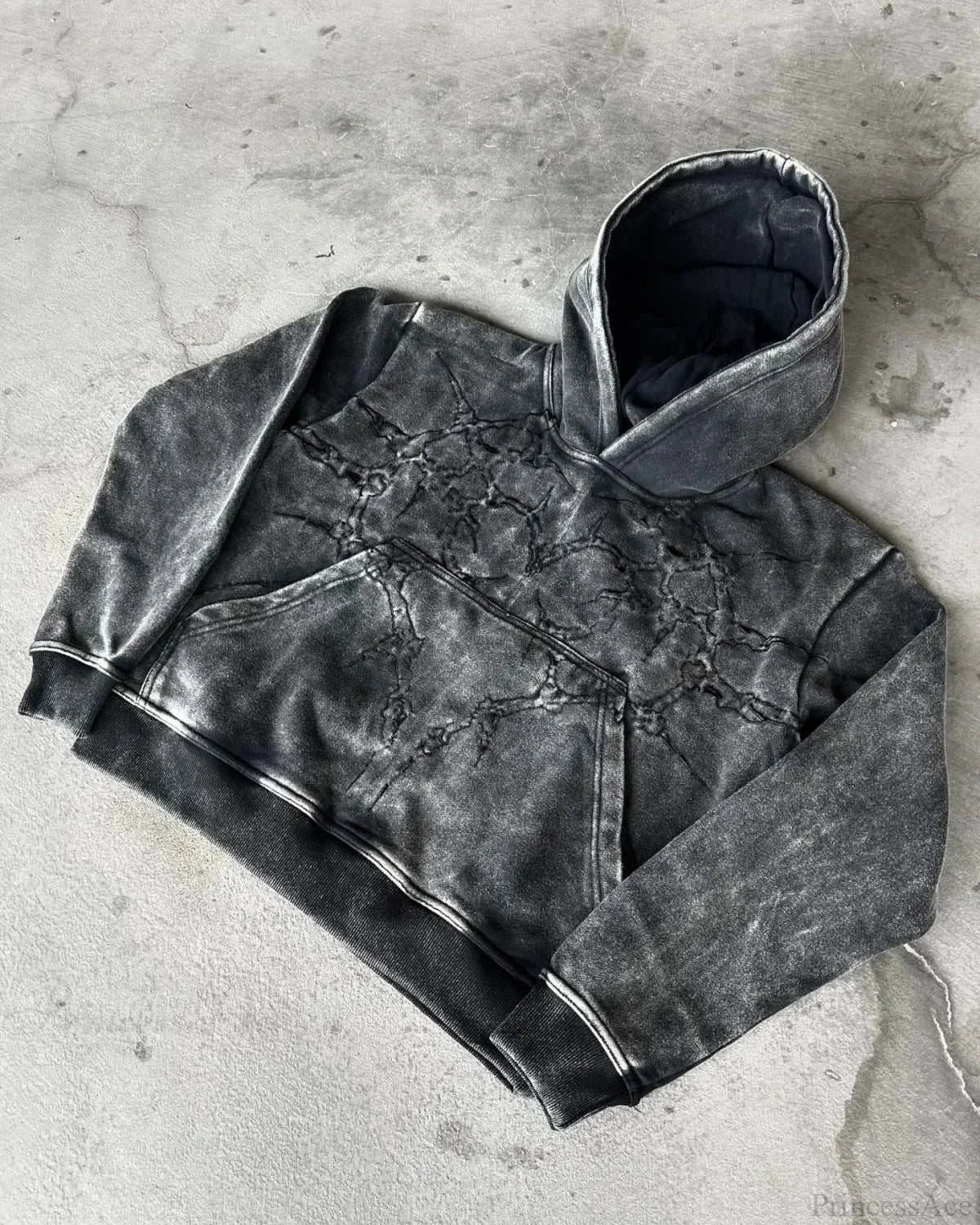 Dark Embroidered Large Hoodie - Image 3