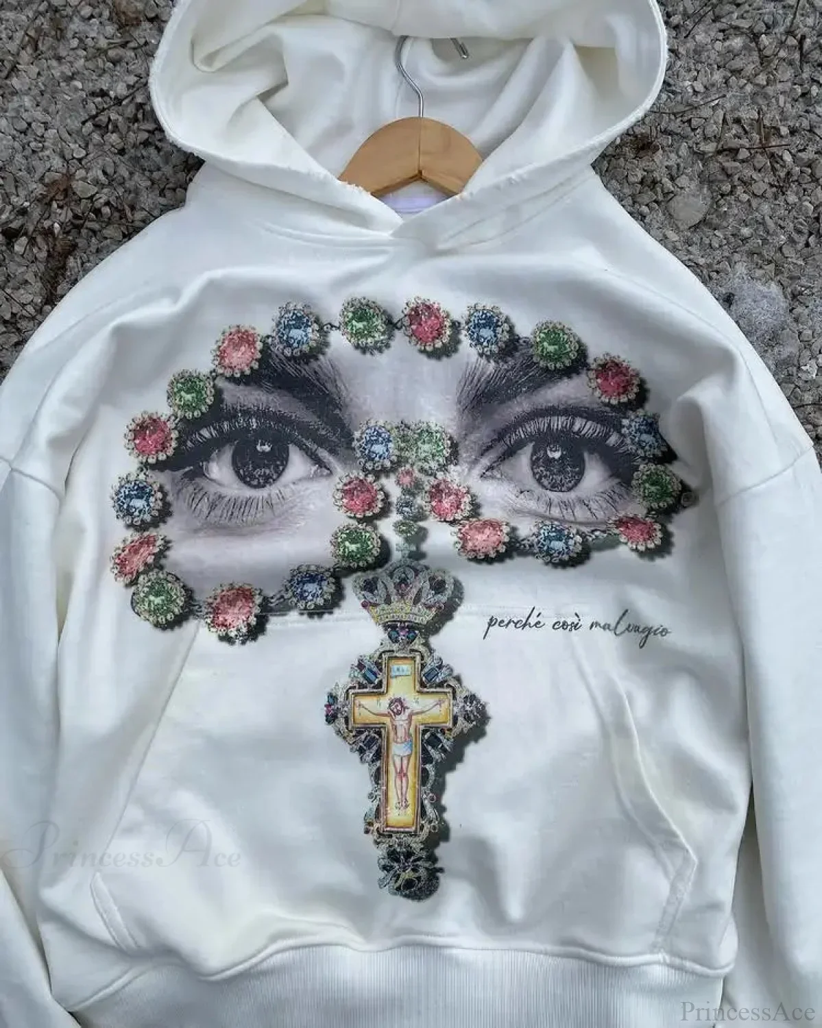 Dark Eyes Print Athletic Hoodie - Image 3