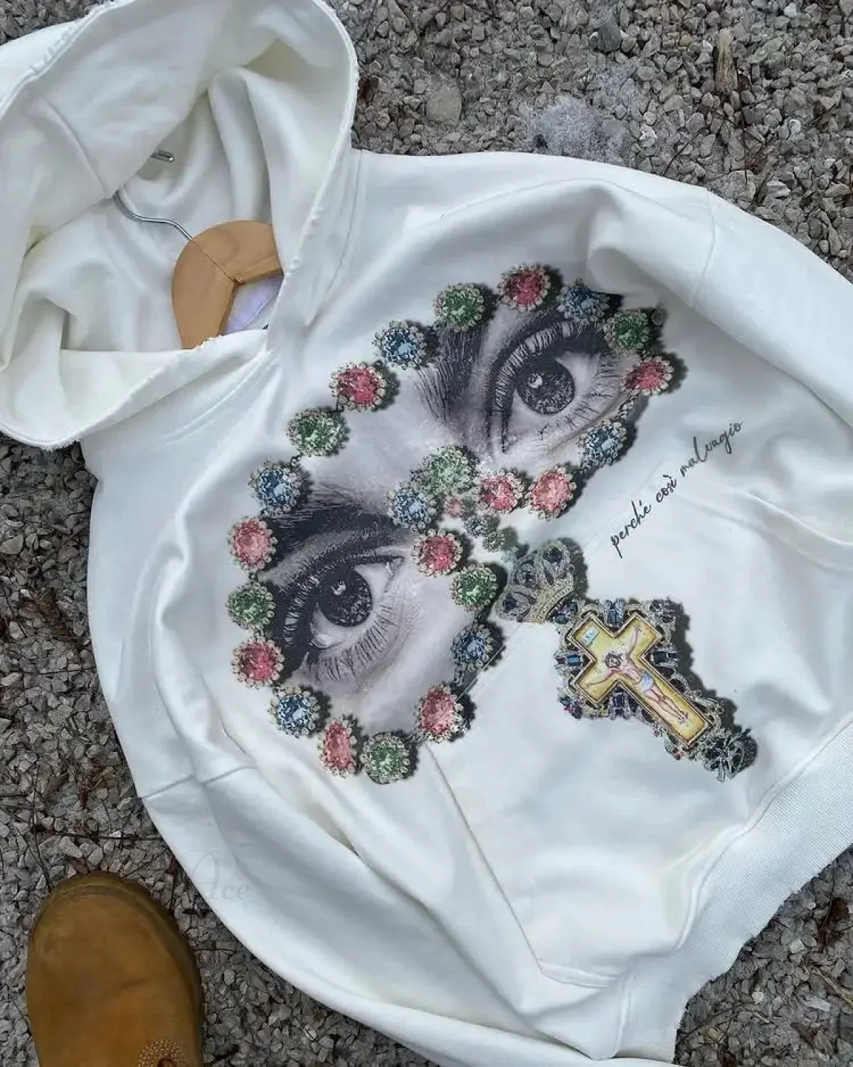 Dark Eyes Print Athletic Hoodie - Image 5