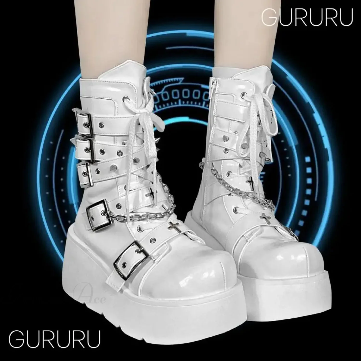 Dark FOX Platform Gothic Fight Boot - Image 8