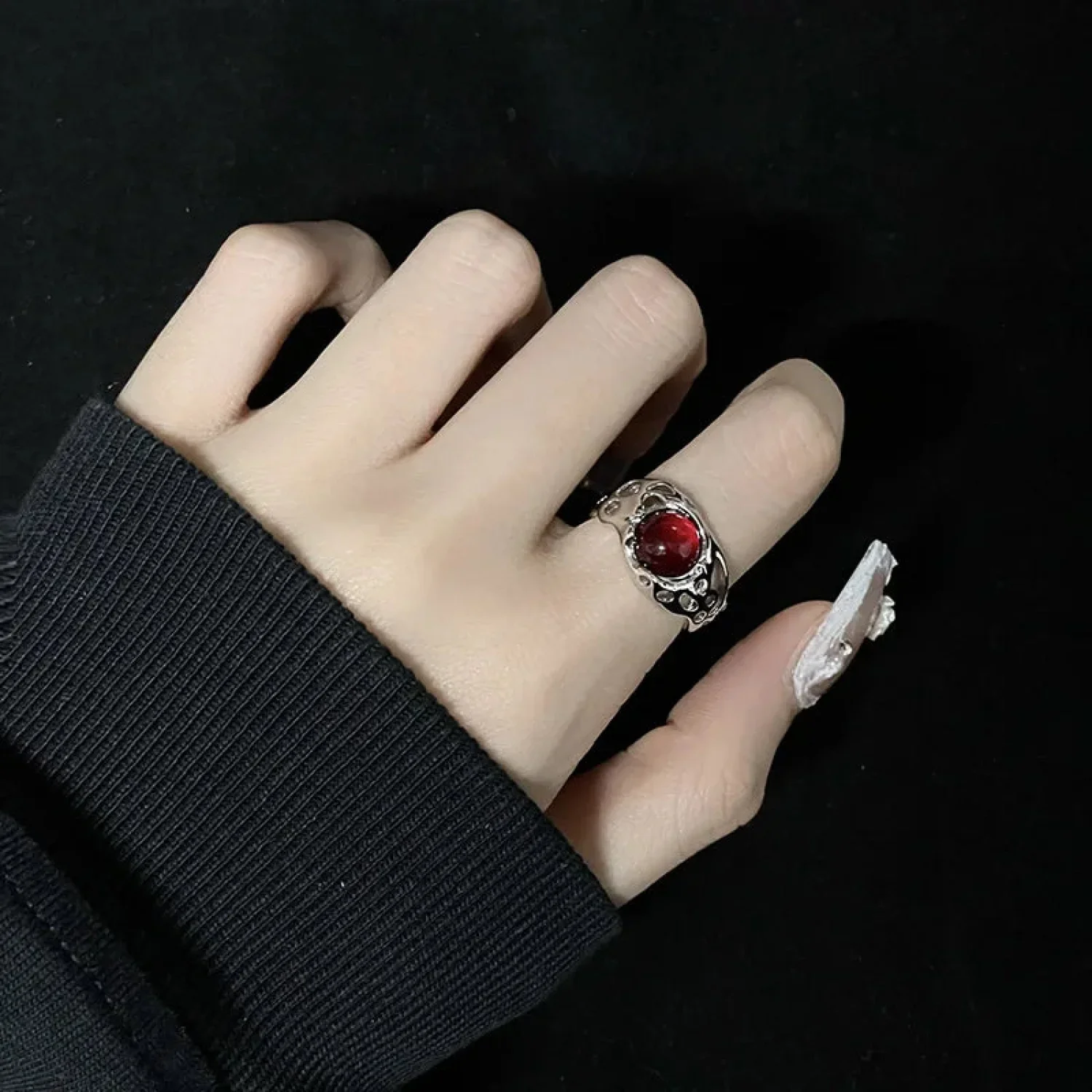 Dark Gothic Crimson Ring - Image 10