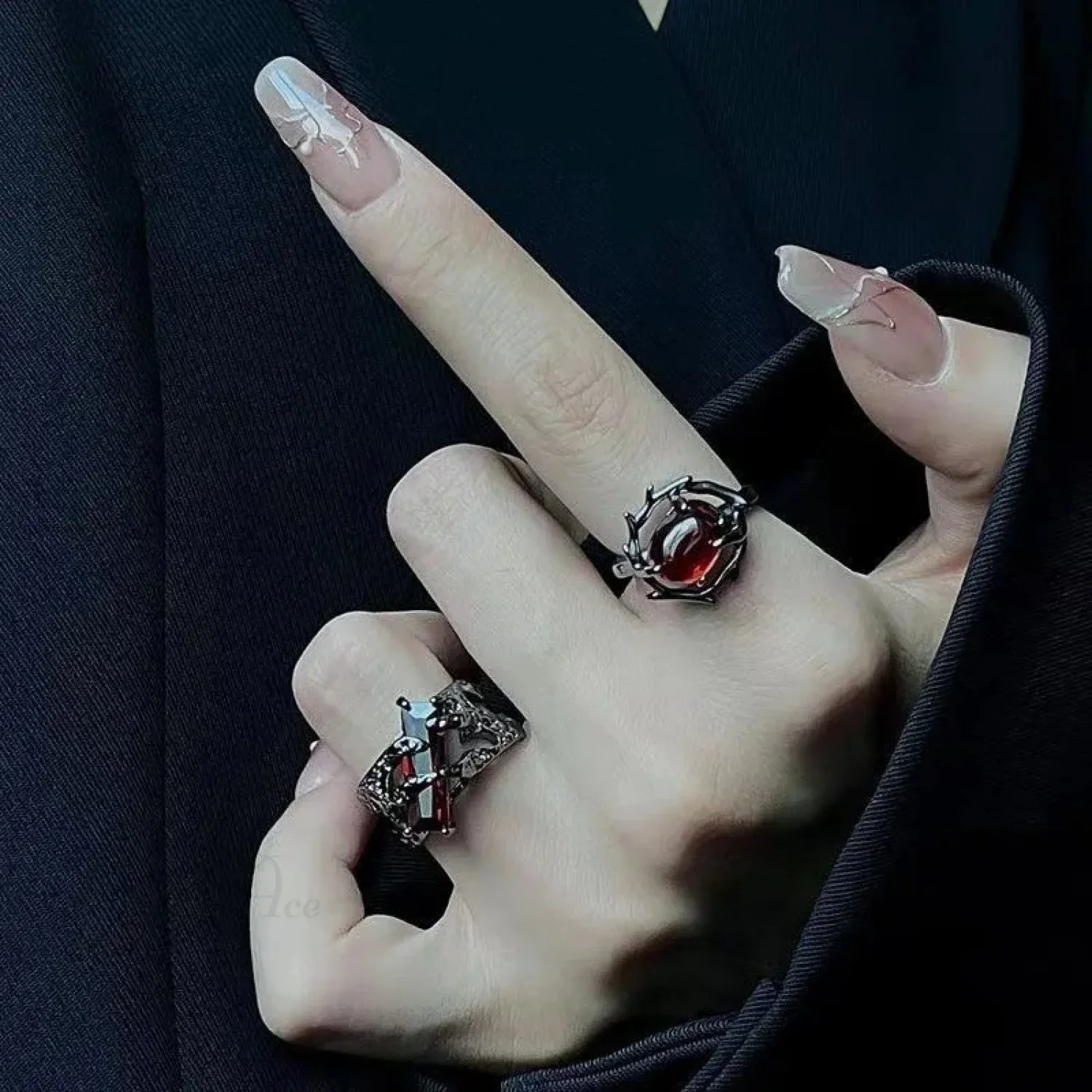 Dark Gothic Crimson Ring - Image 6