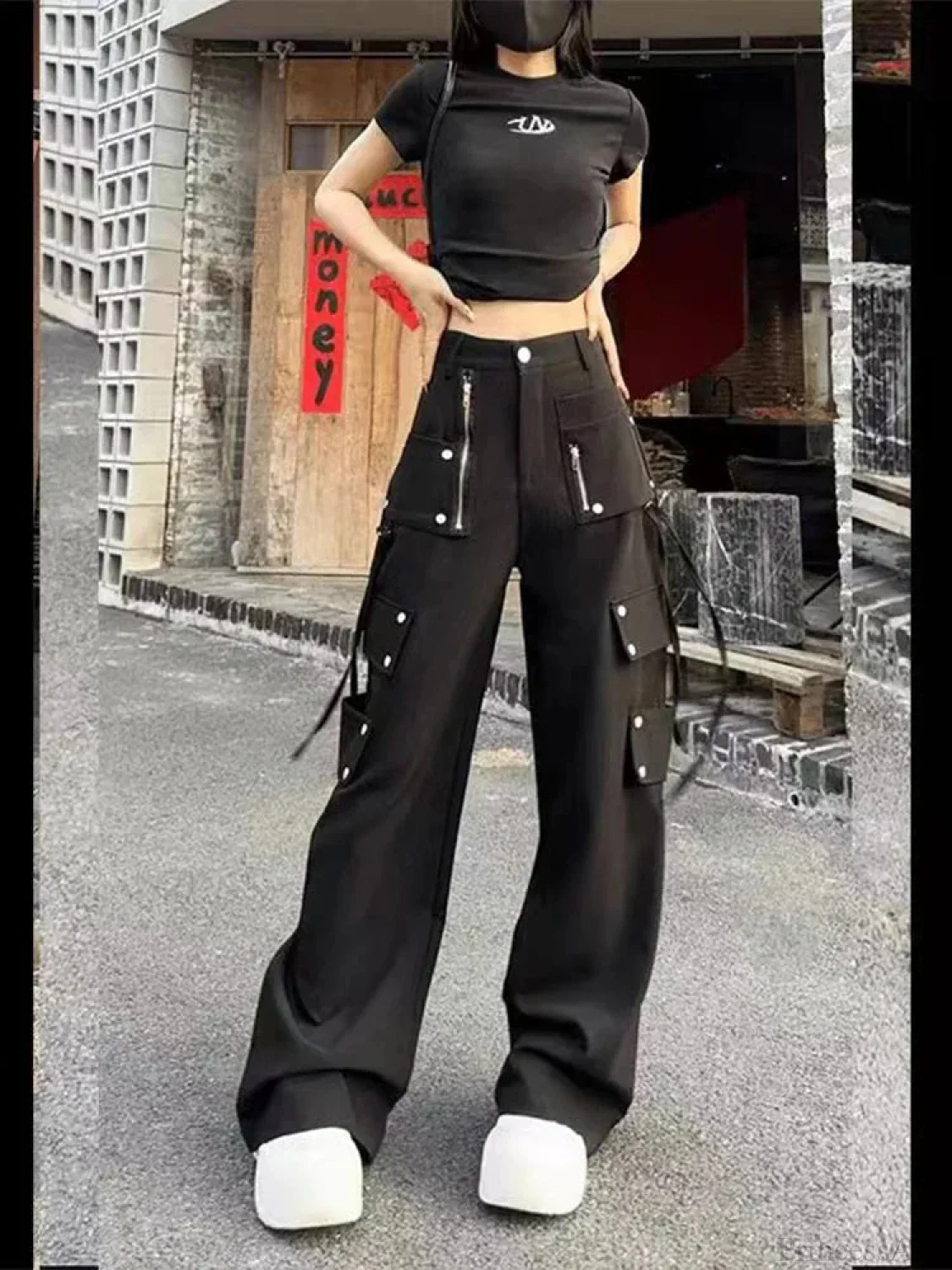 Dark Gothic Y2K Cargo Denim Pant - Image 4