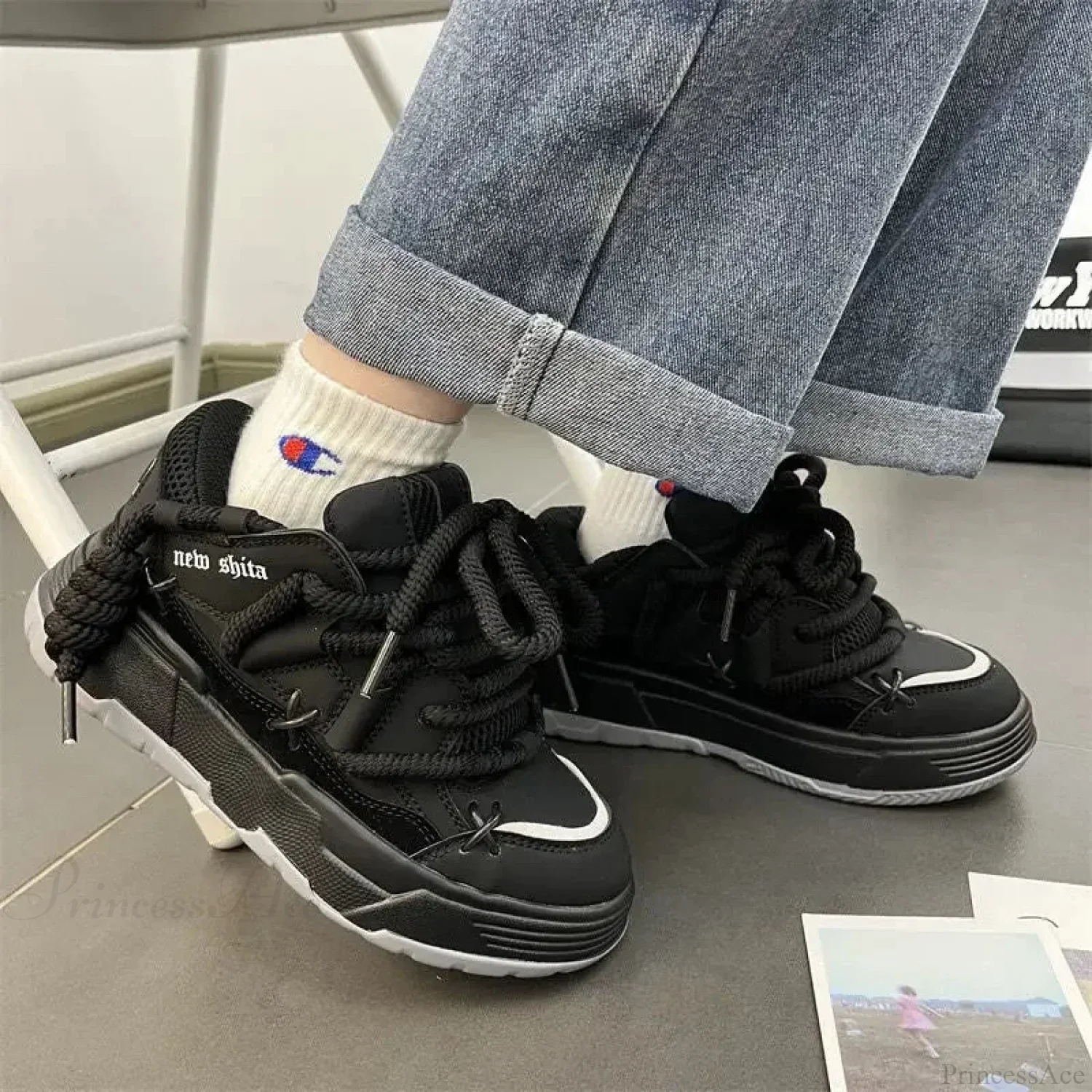 Dark Grey Gothic Bulky Sneaker - Image 2