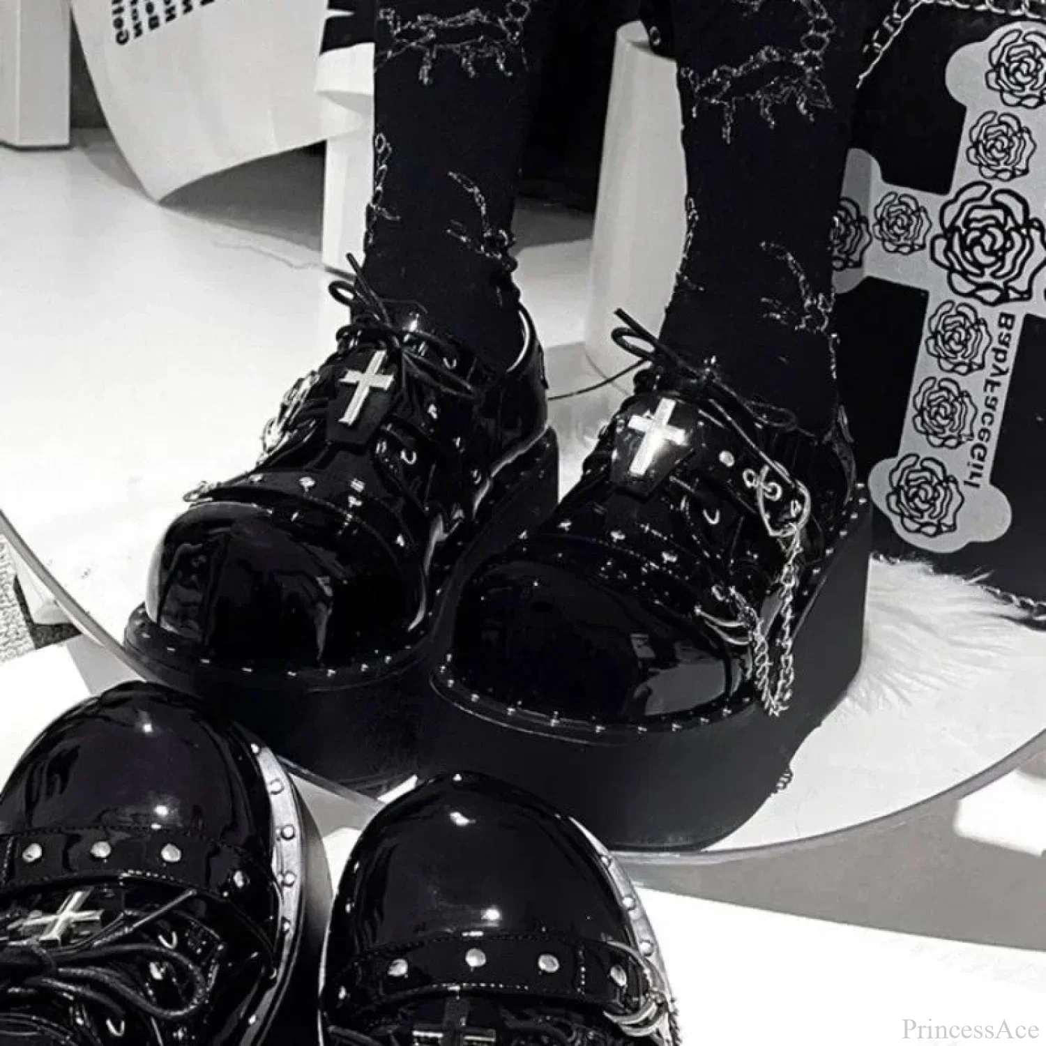 Dark Halloween Cupcake Shoe