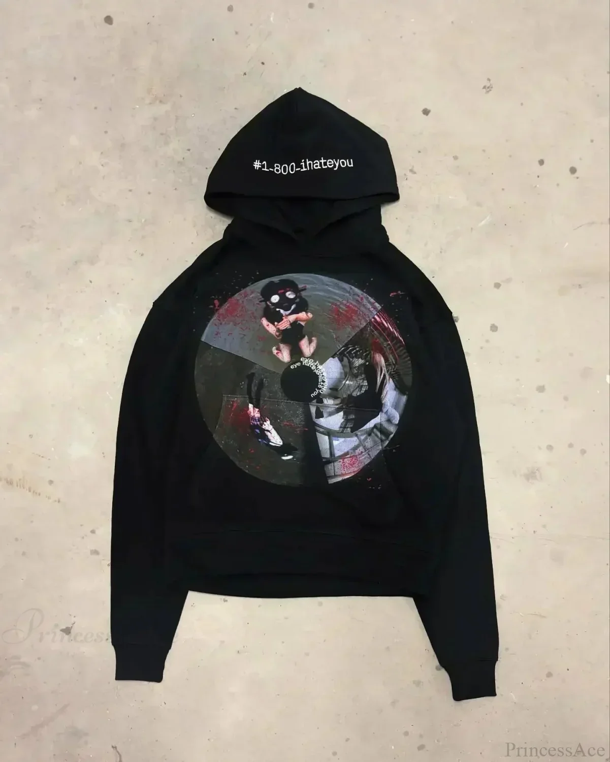 Dark Informal Print Oversized Hoodie - Image 10