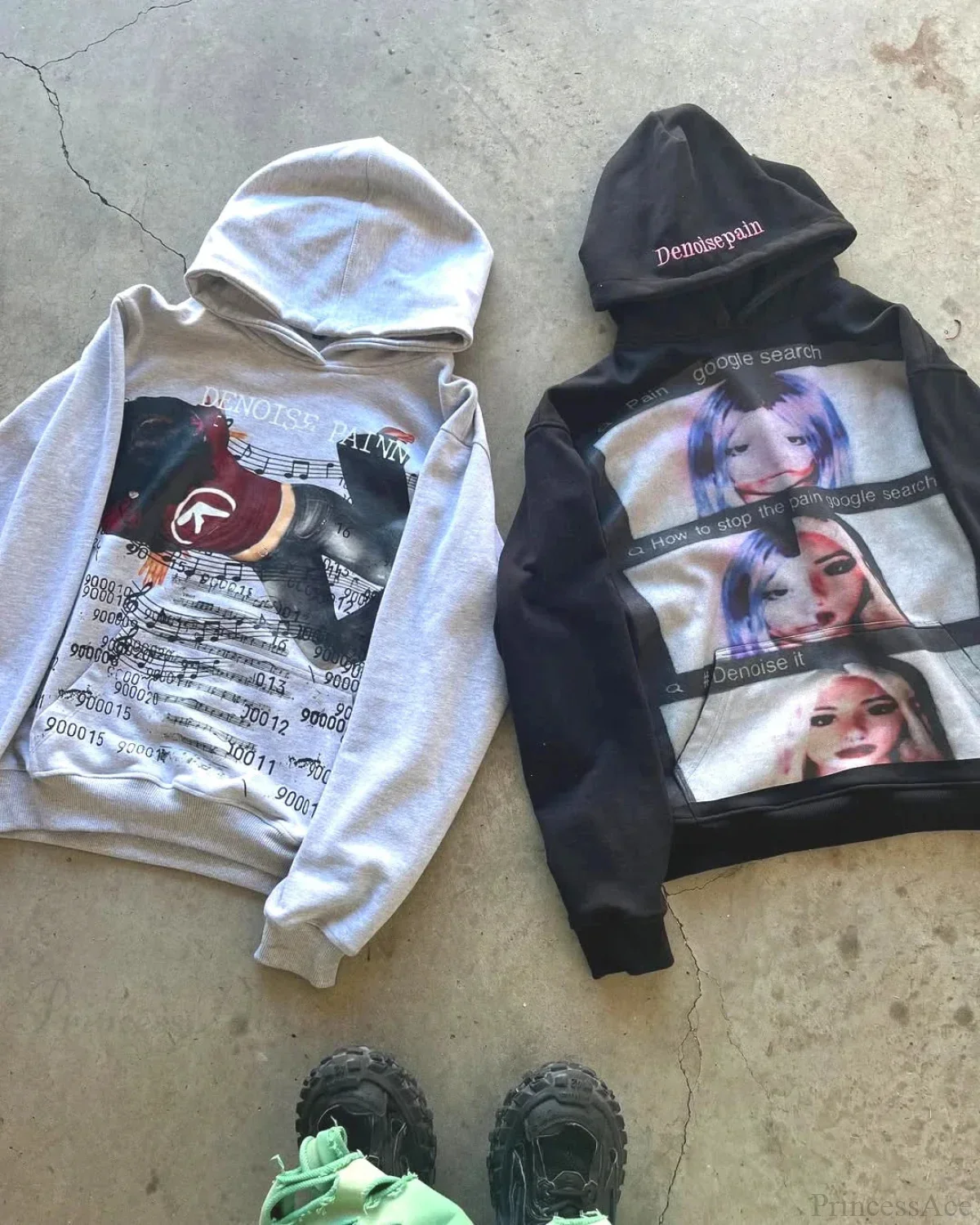 Dark Informal Print Oversized Hoodie - Image 2