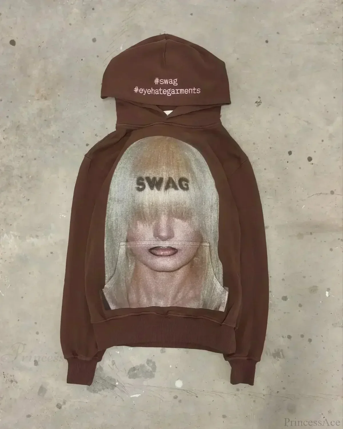 Dark Informal Print Oversized Hoodie - Image 9