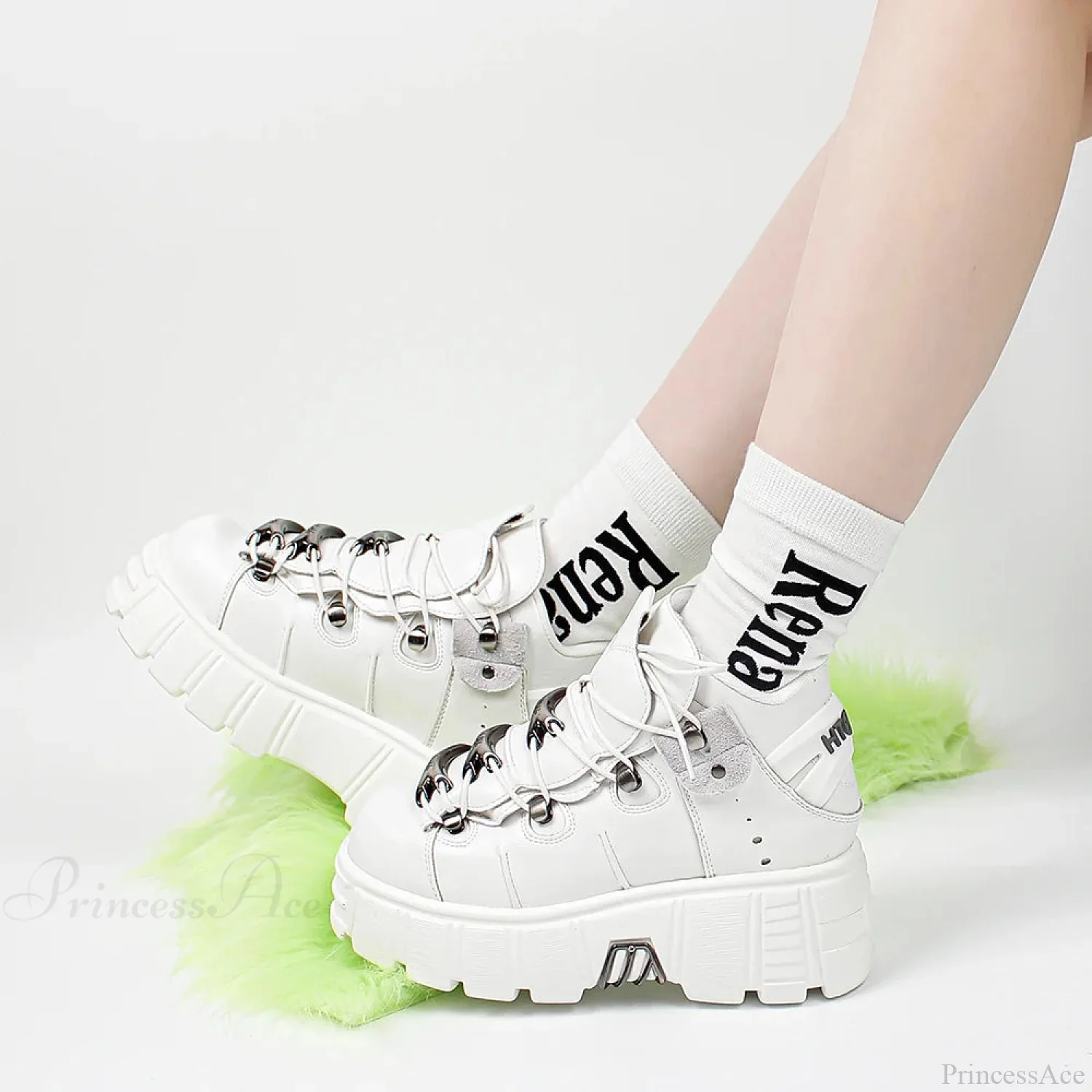 Dark Lace-Up Elevated Rock Sneaker