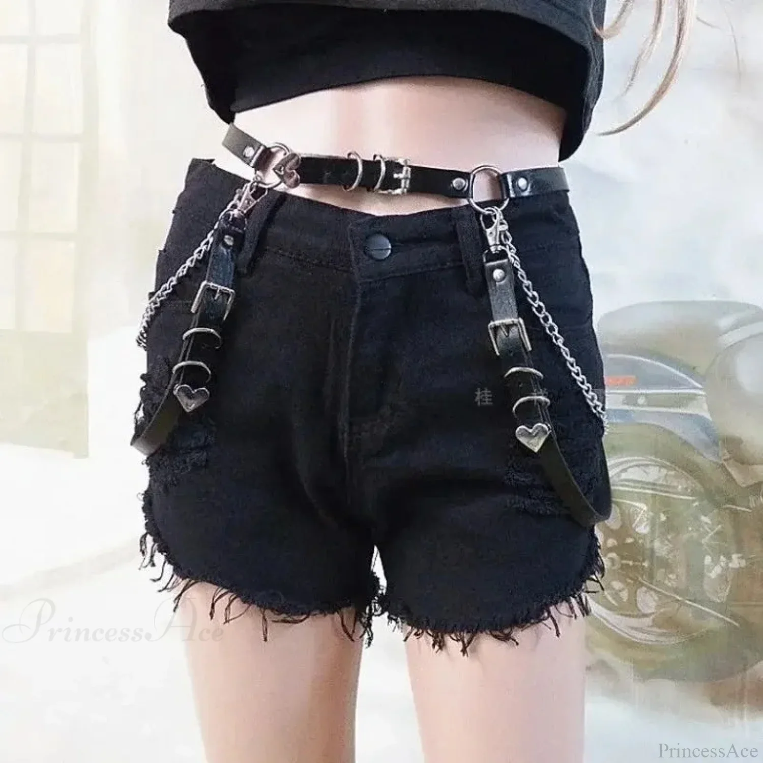 Dark Leather Hip Hop Rebel Belt - Image 3