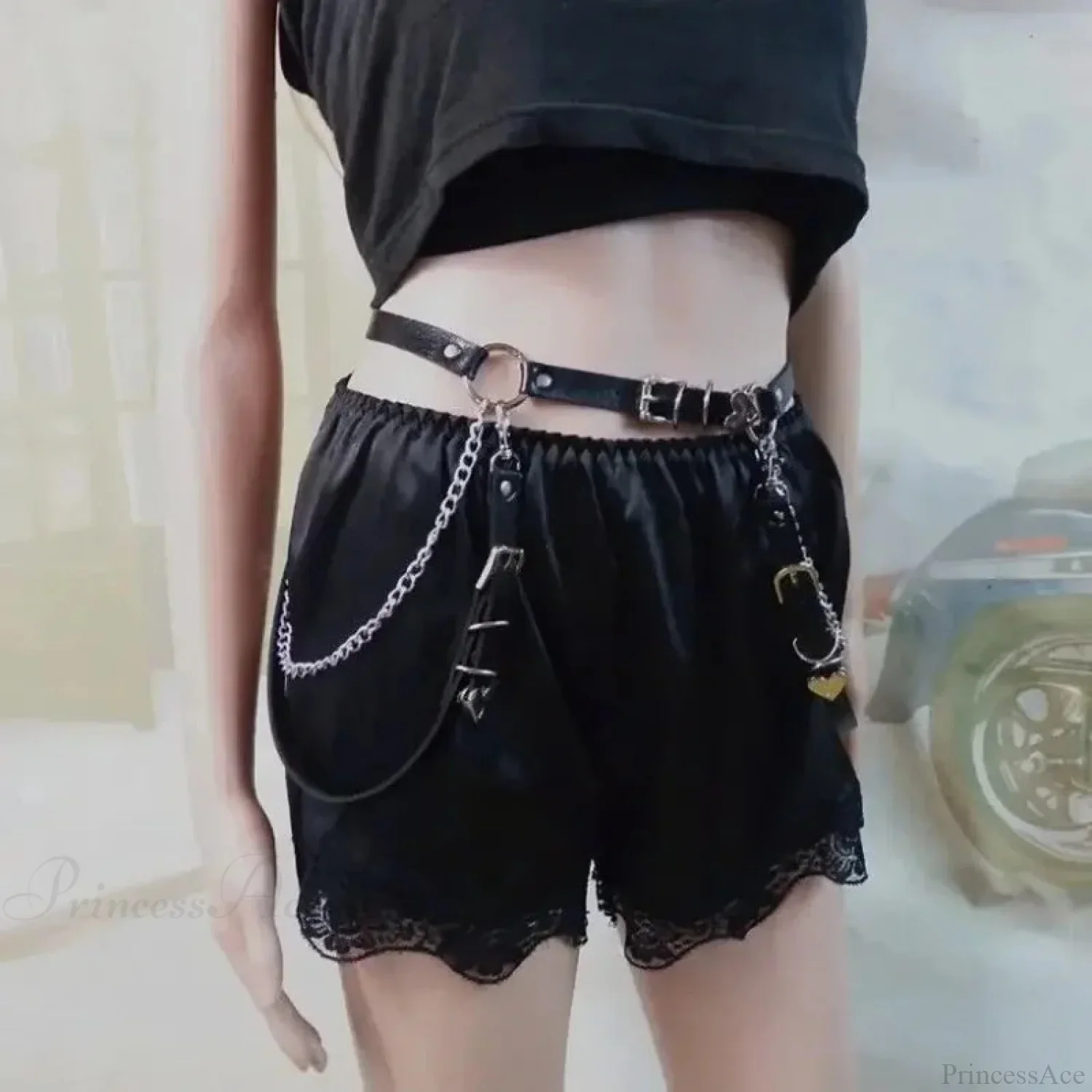 Dark Leather Hip Hop Rebel Belt - Image 4
