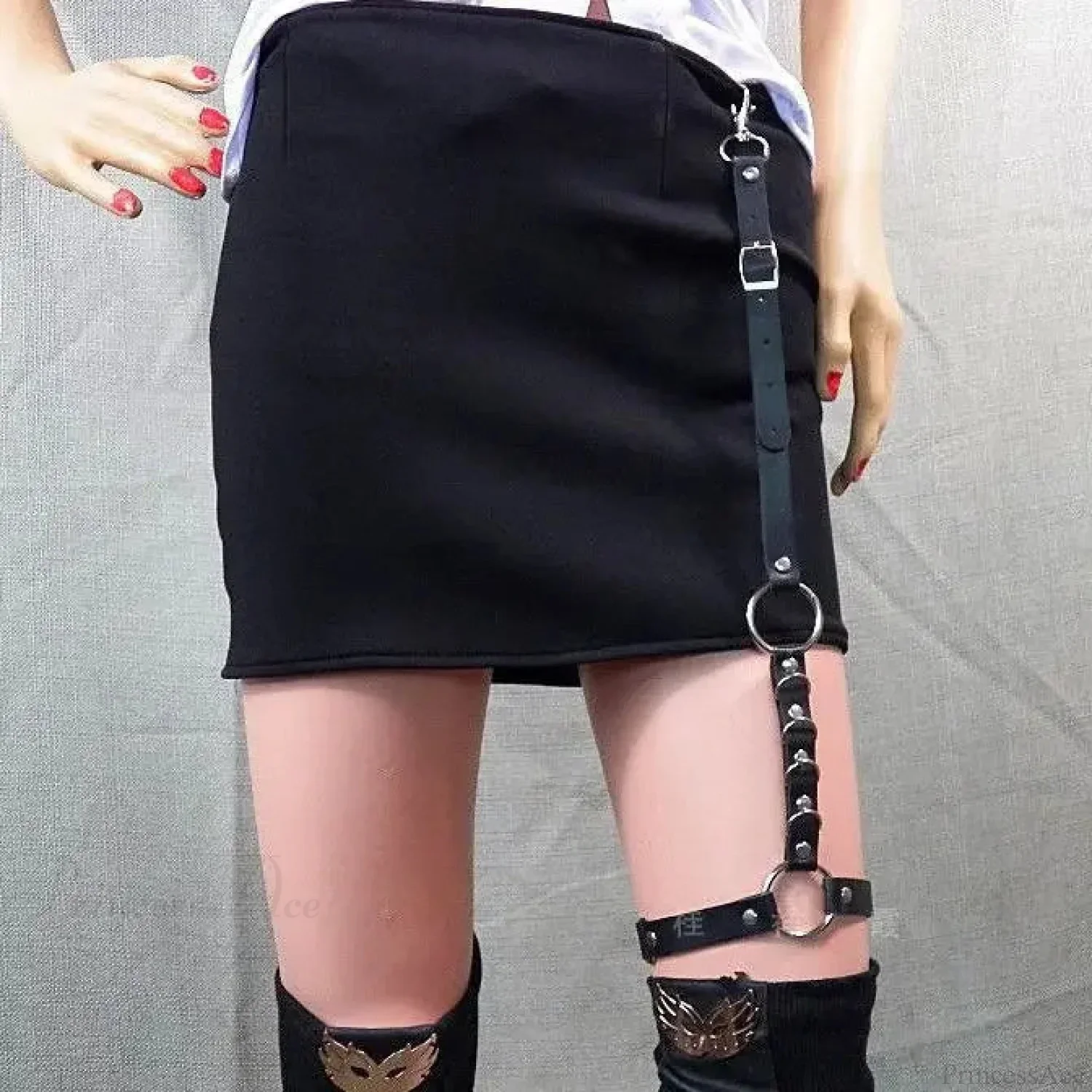 Dark Leather Hip Hop Rebel Belt - Image 7