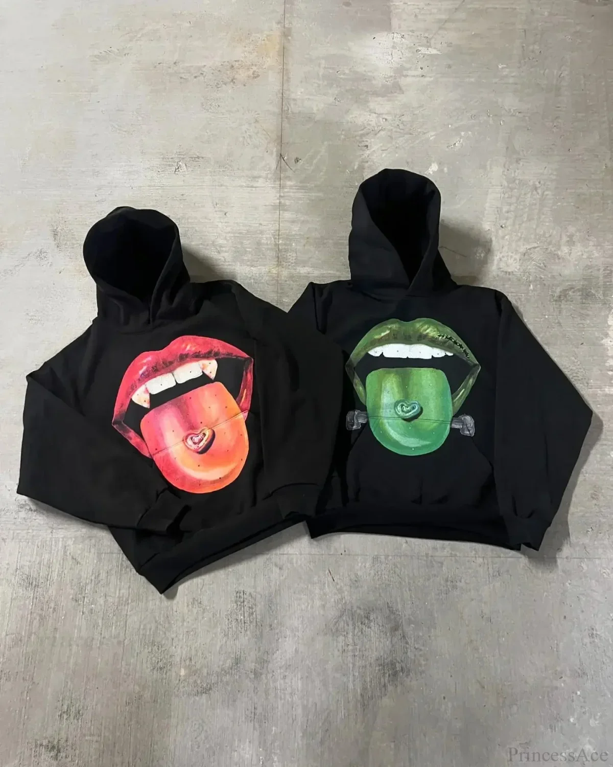 Dark Lips Visual Pullover Hoodie - Image 2